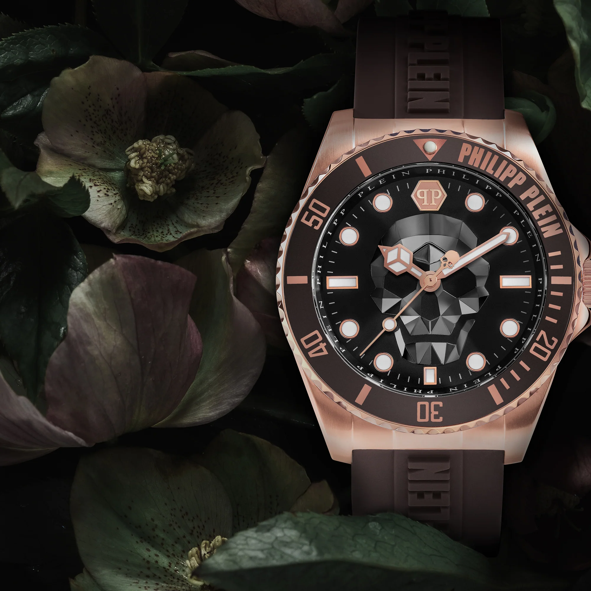 $kull Men Quartz Brown Dial Analog Silicone Watch PWOAA0322 - Image 5