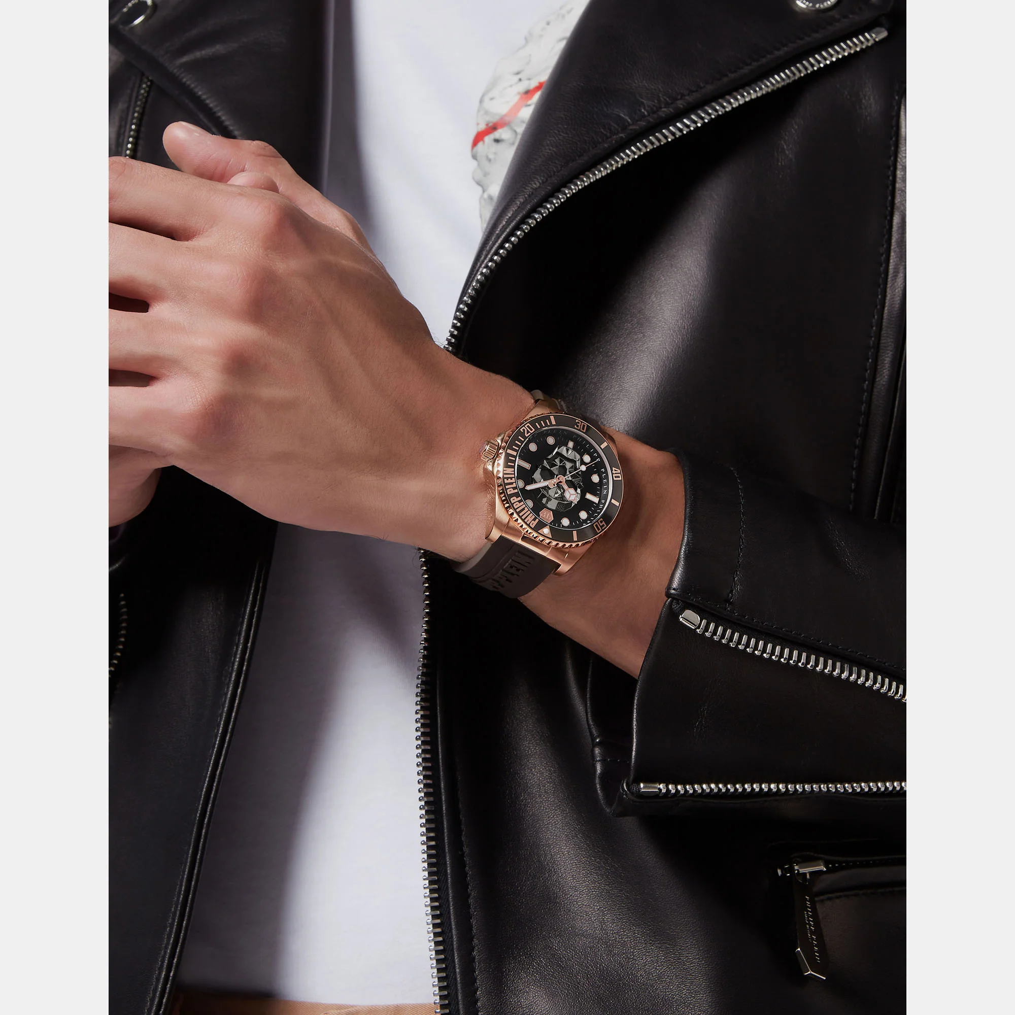 $kull Men Quartz Brown Dial Analog Silicone Watch PWOAA0322 - Image 6