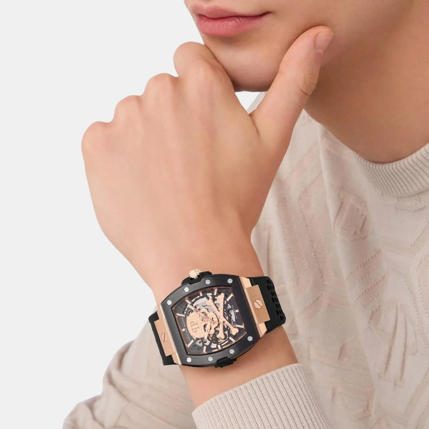 Men Automatic Black Dial Analog Silicone Watch PWJFA0225 - Image 5