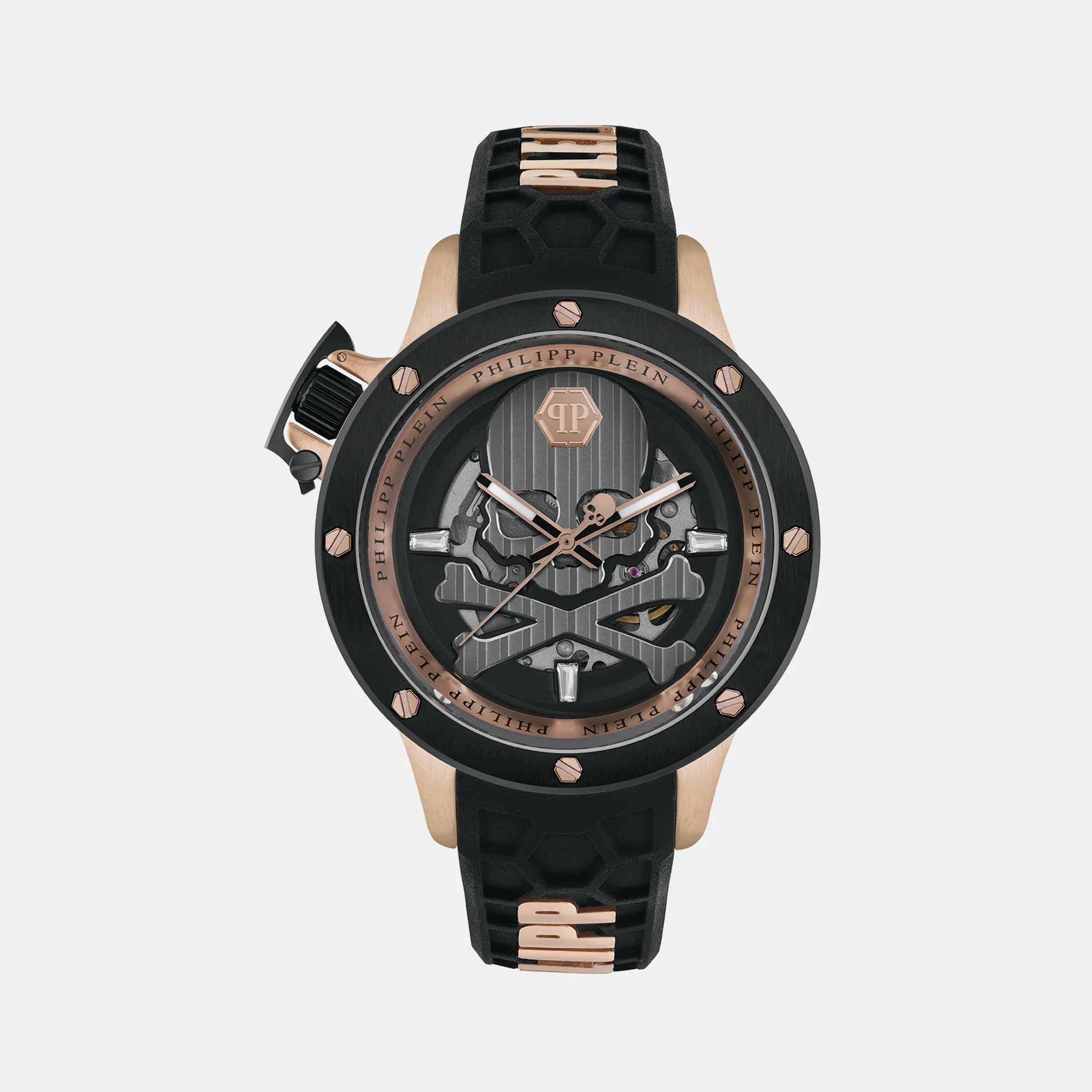 Men Automatic Rose Gold Dial Analog Silicone Watch PWUAA0623