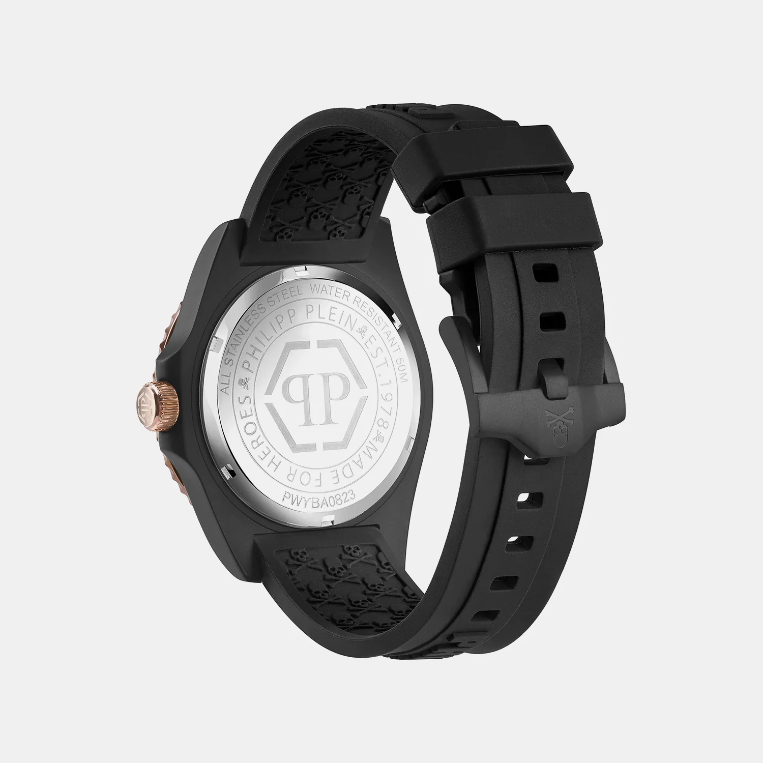 Men GMT Black Dial Analog Silicone Watch PWYBA0823 - Image 3