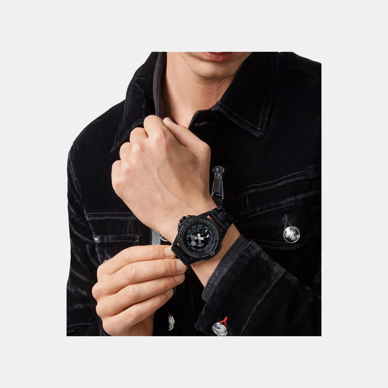 Men Quartz Black Dial Analog Silicone Watch PWAAA0721 - Image 5