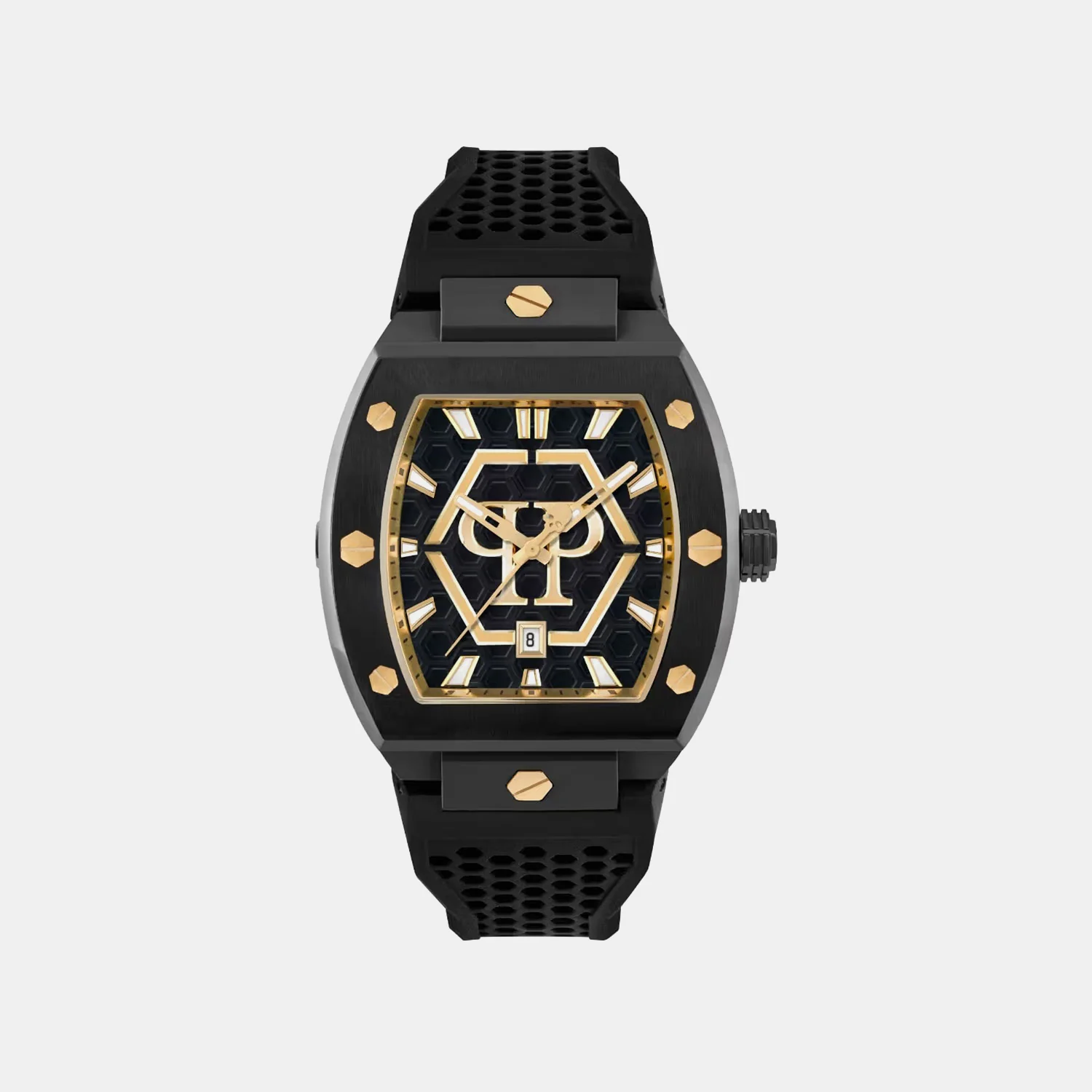 Men Quartz Black Dial Analog Silicone Watch PWPUA0224