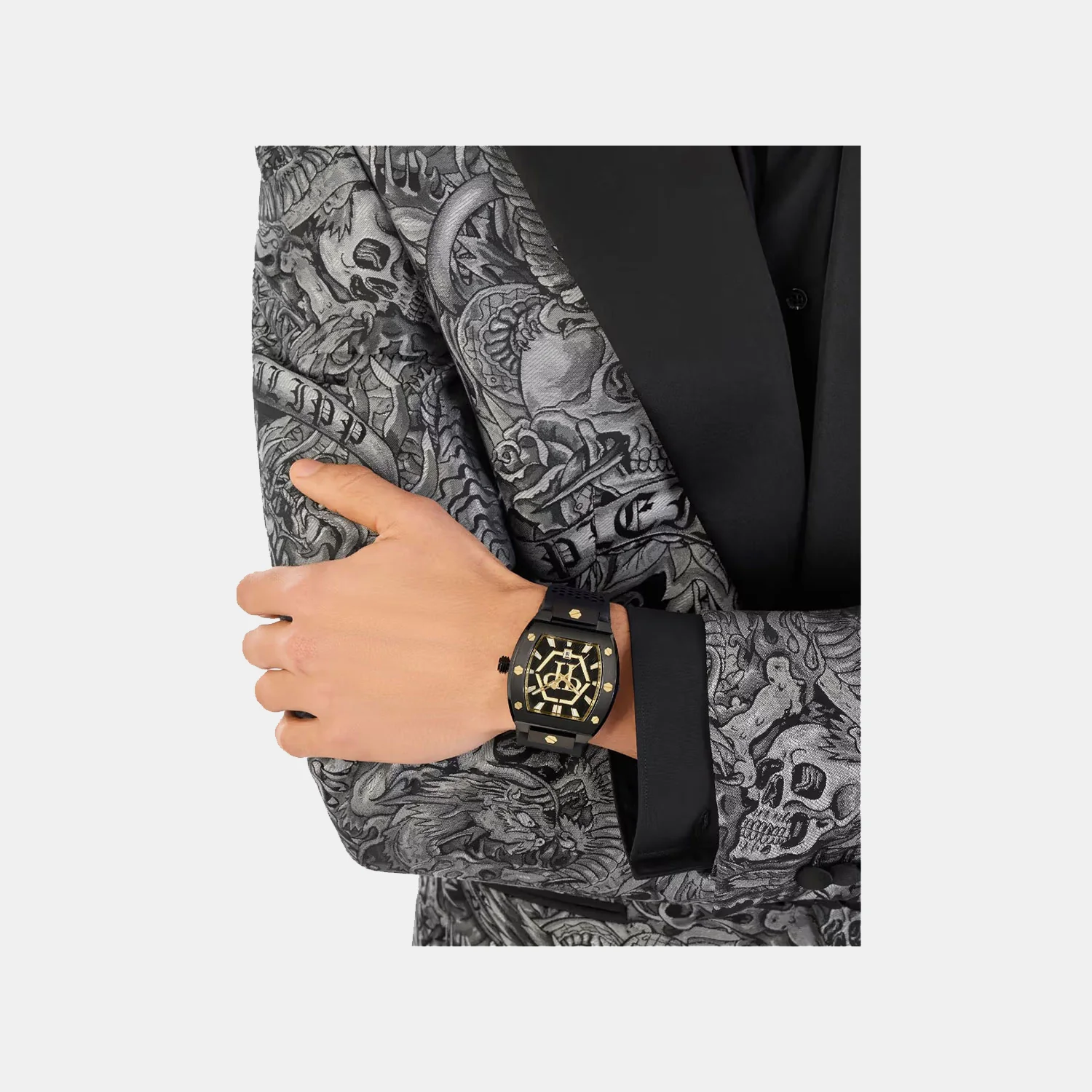 Men Quartz Black Dial Analog Silicone Watch PWPUA0224 - Image 4