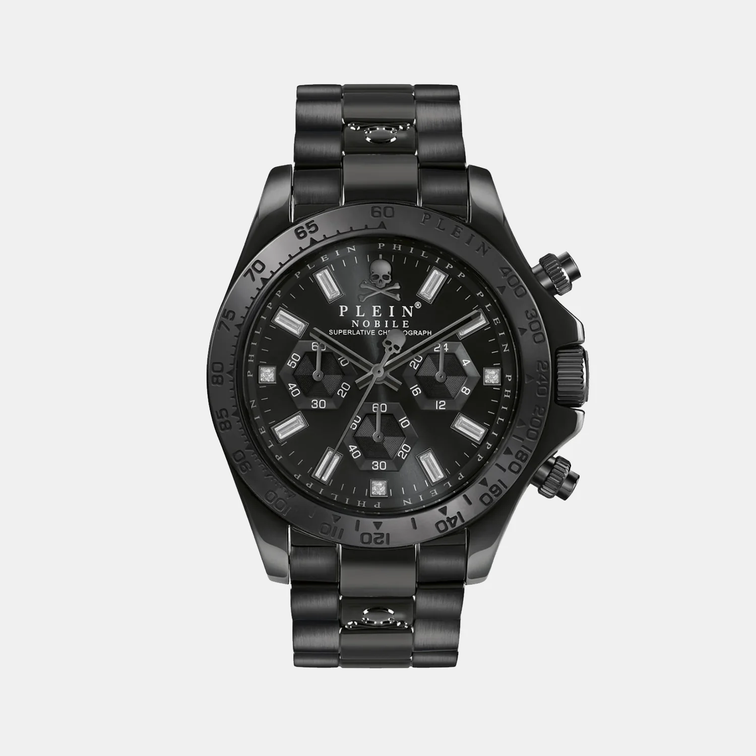 Men Quartz Black Dial Chronograph Stainless Steel Watch PWCAA0421