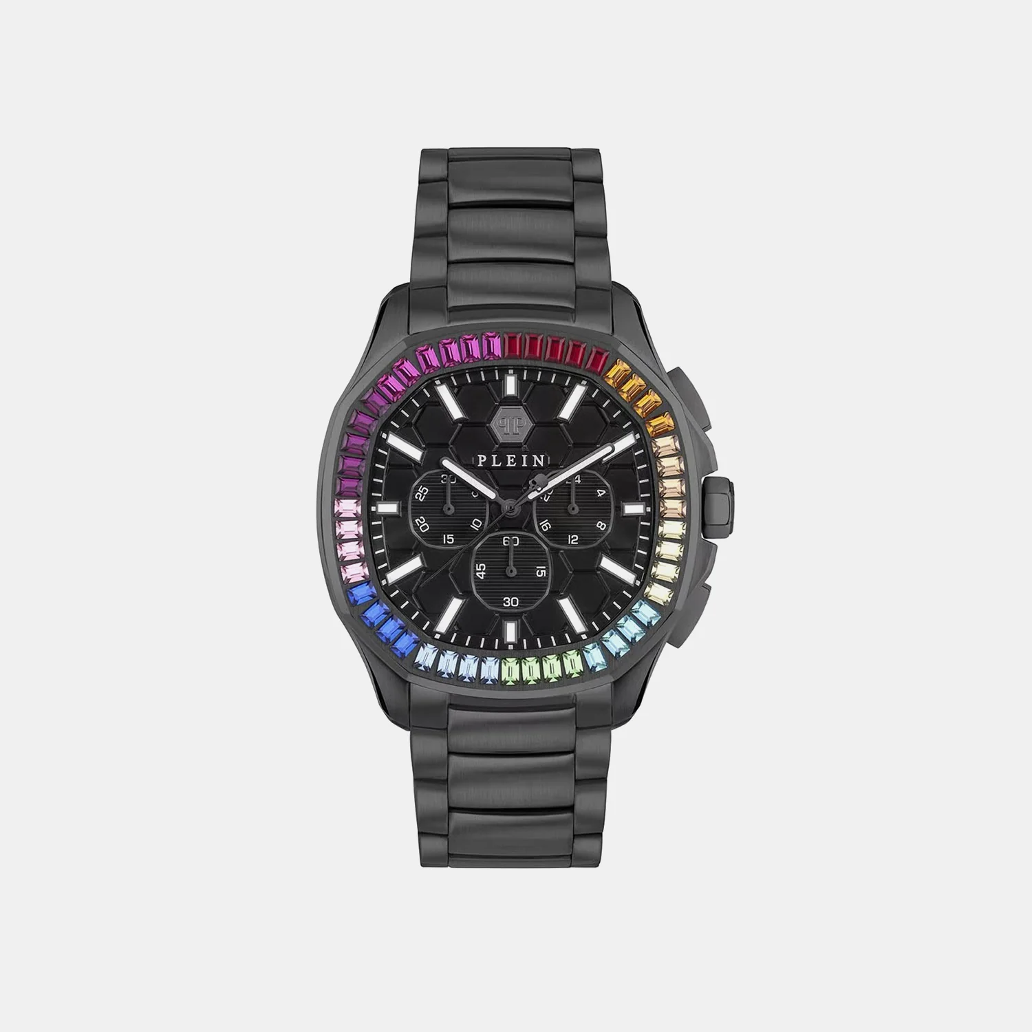 Men Quartz Black Dial Chronograph Stainless Steel Watch PWSAA0723