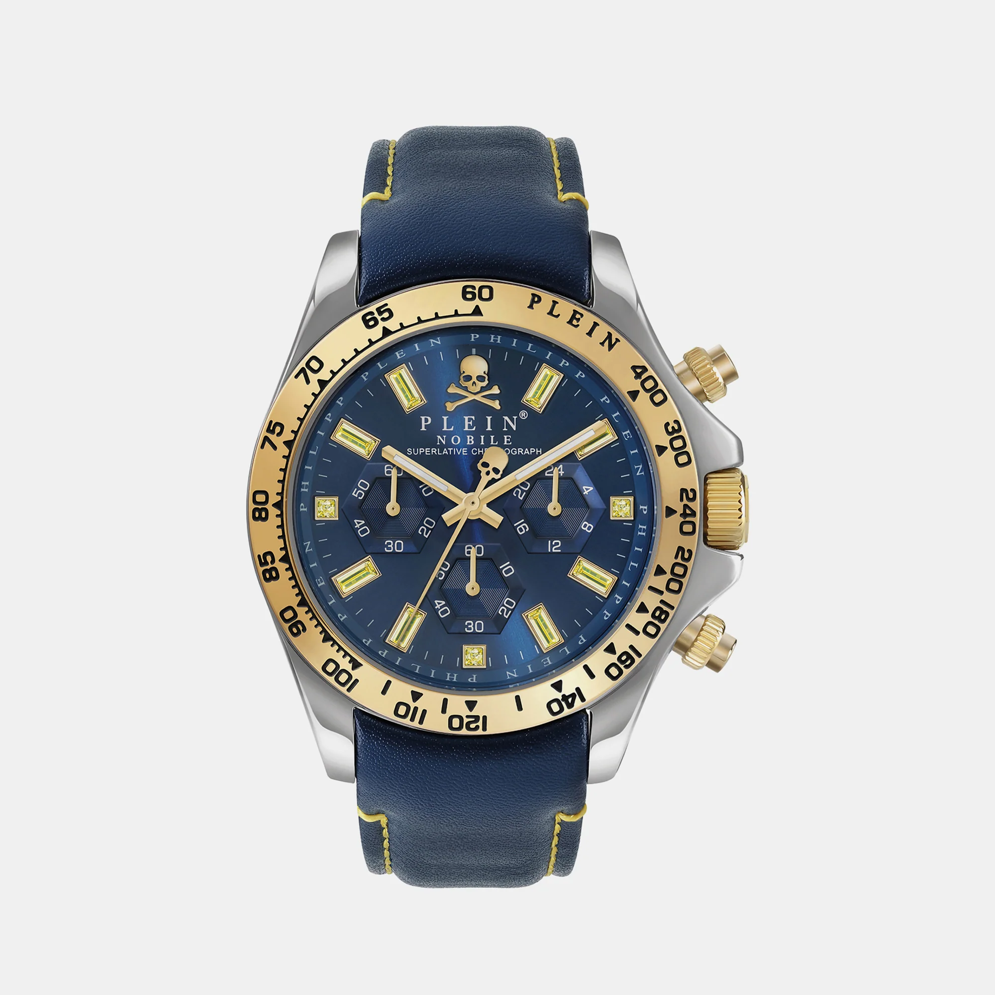 Men Quartz Blue Dial Chronograph Leather Watch PWCAA0121
