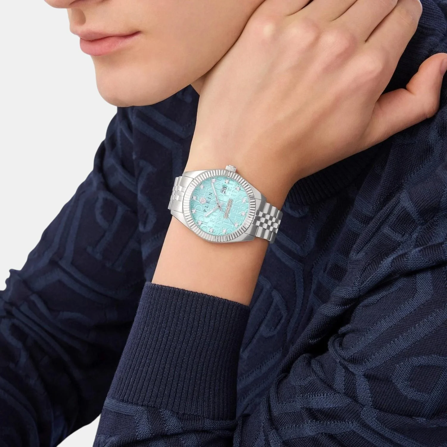 Men Quartz Light Blue Dial Analog Stainless Steel Watch PWMFA0225 - Image 5