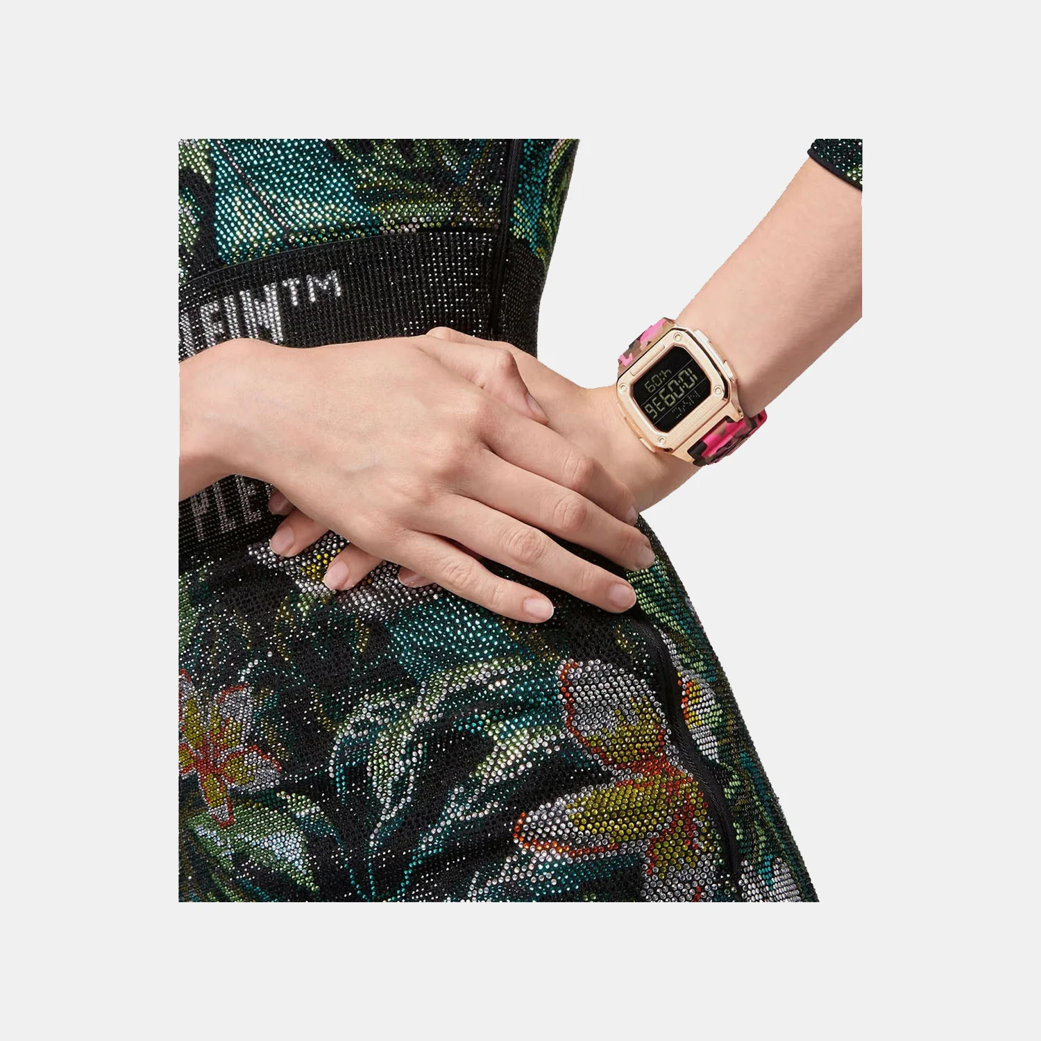 Unisex Quartz Black Dial Digital Silicone Watch PWHAA1622 - Image 5
