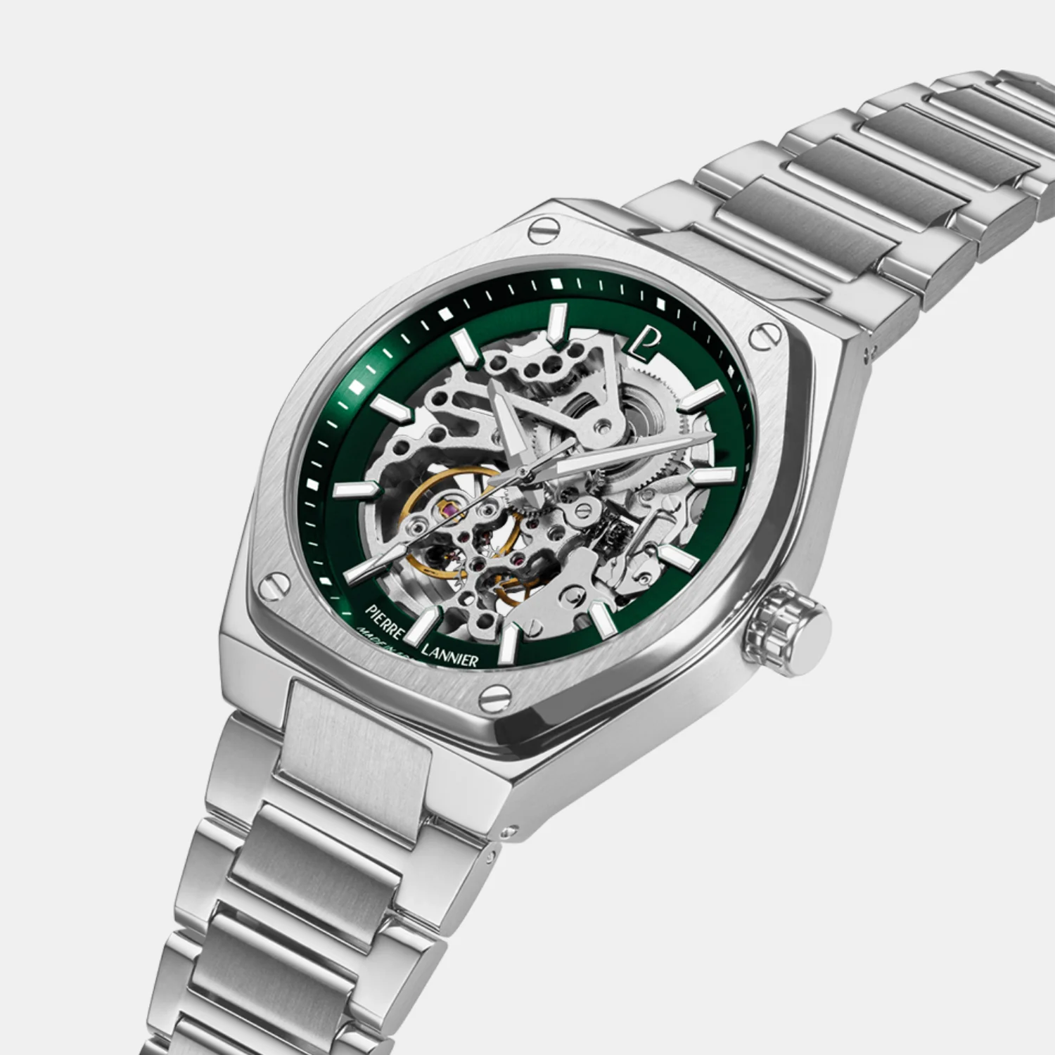 Copilote Men Automatic Silver & Green Dial Analog Stainless Steel Watch 308G171 - Image 3