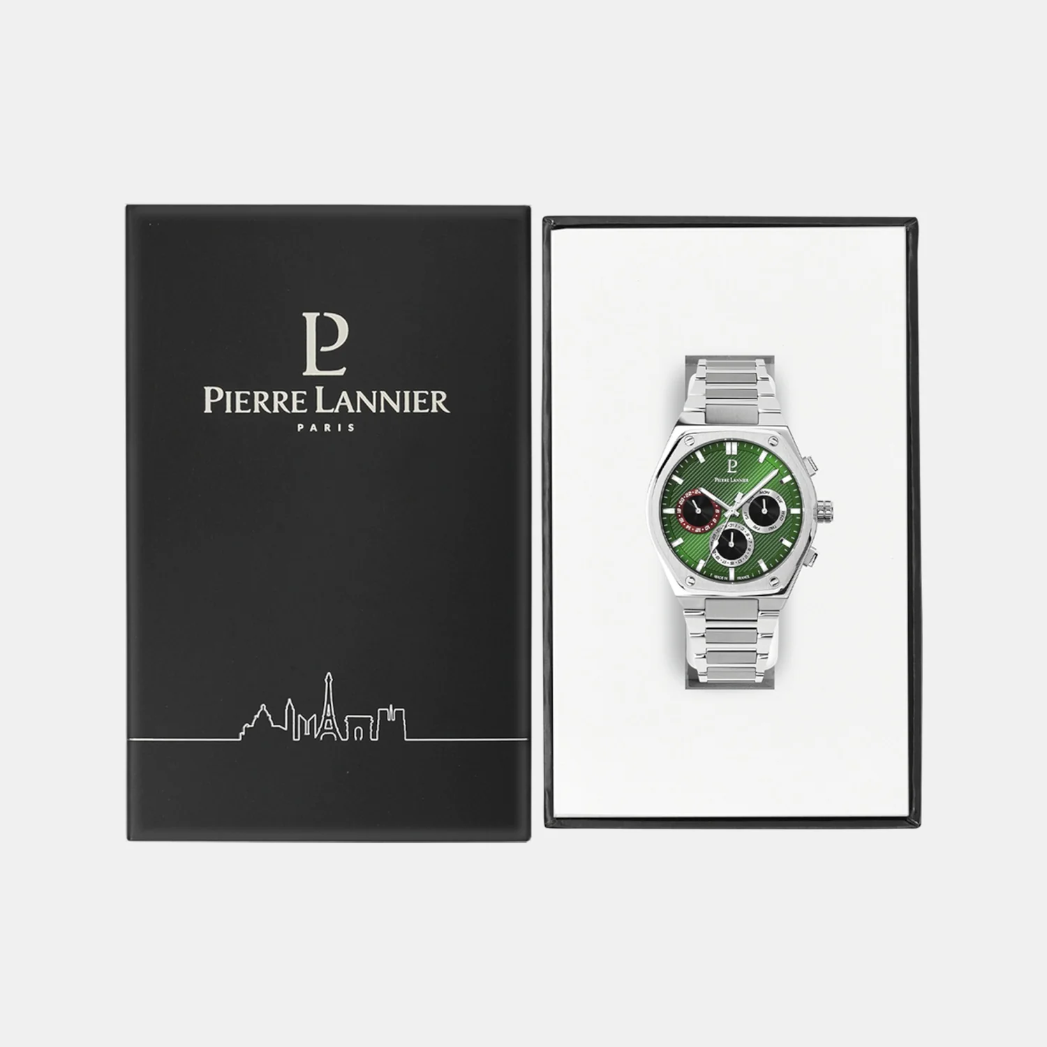Copilote Men Quartz Green Dial Chronograph Stainless Steel Watch 230F171 - Image 4