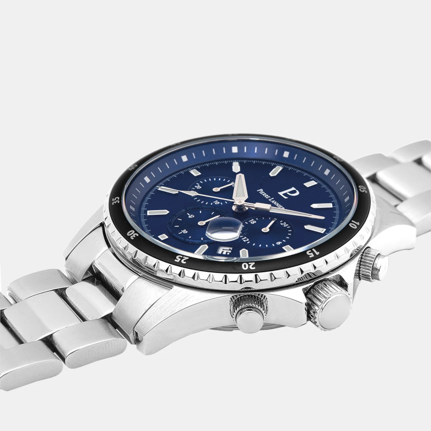 Cronos Men Quartz Blue Dial Chronograph Stainless Steel Watch 226G161 - Image 3