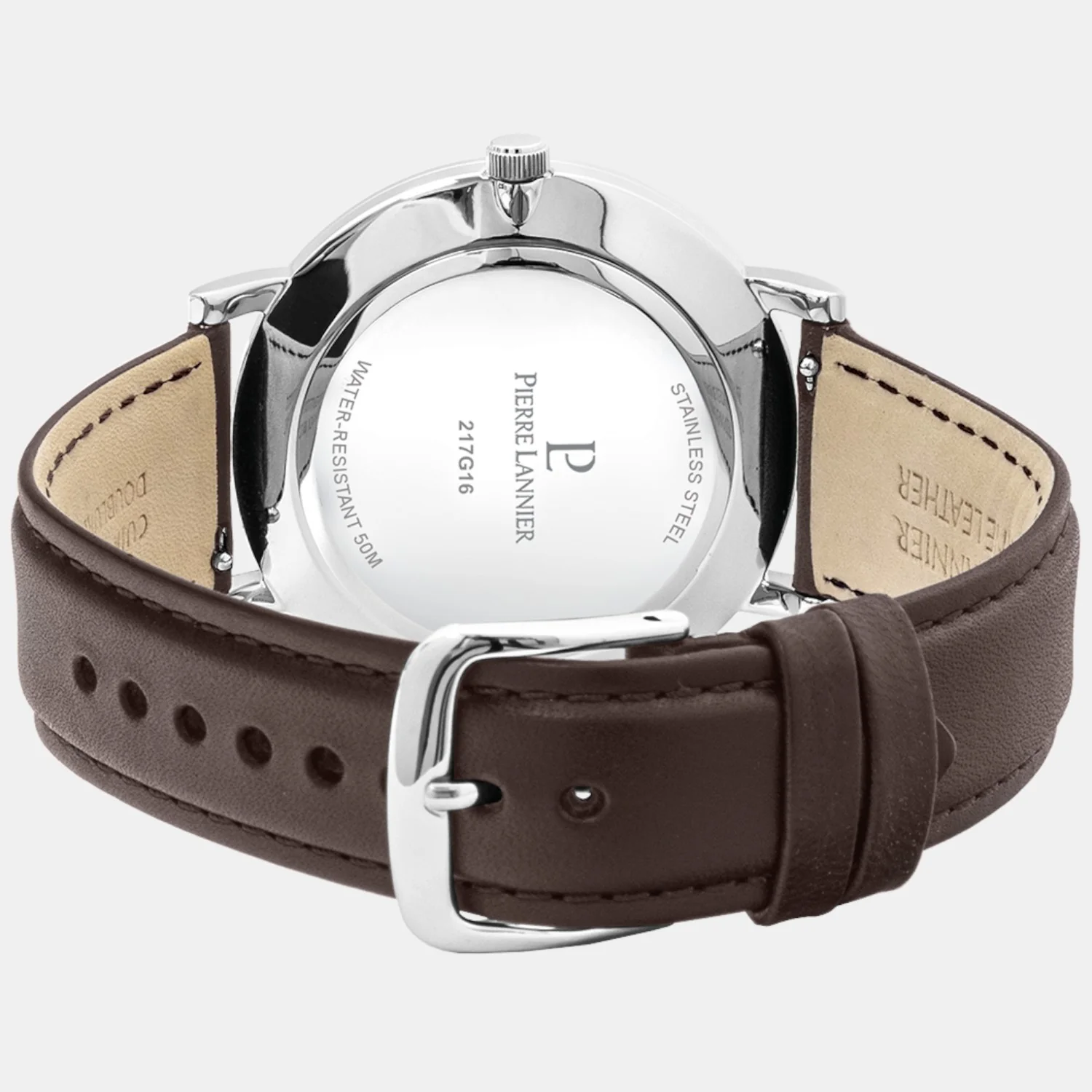 Essential Men Quartz Blue Dial Analog Leather Watch 217G164 - Image 4