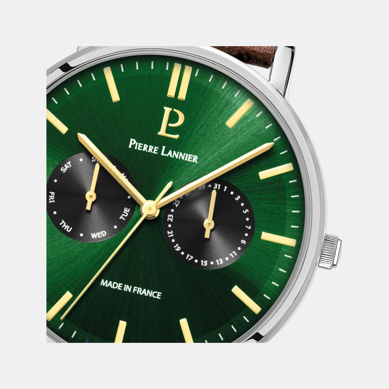 Essential Men Quartz Green Dial Analog Leather Watch 206J174 - Image 3