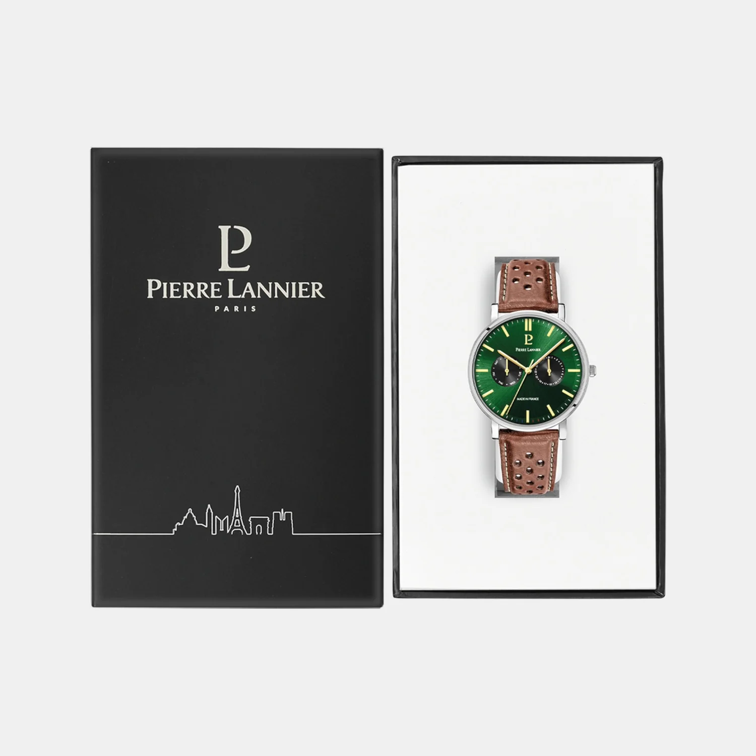Essential Men Quartz Green Dial Analog Leather Watch 206J174 - Image 6