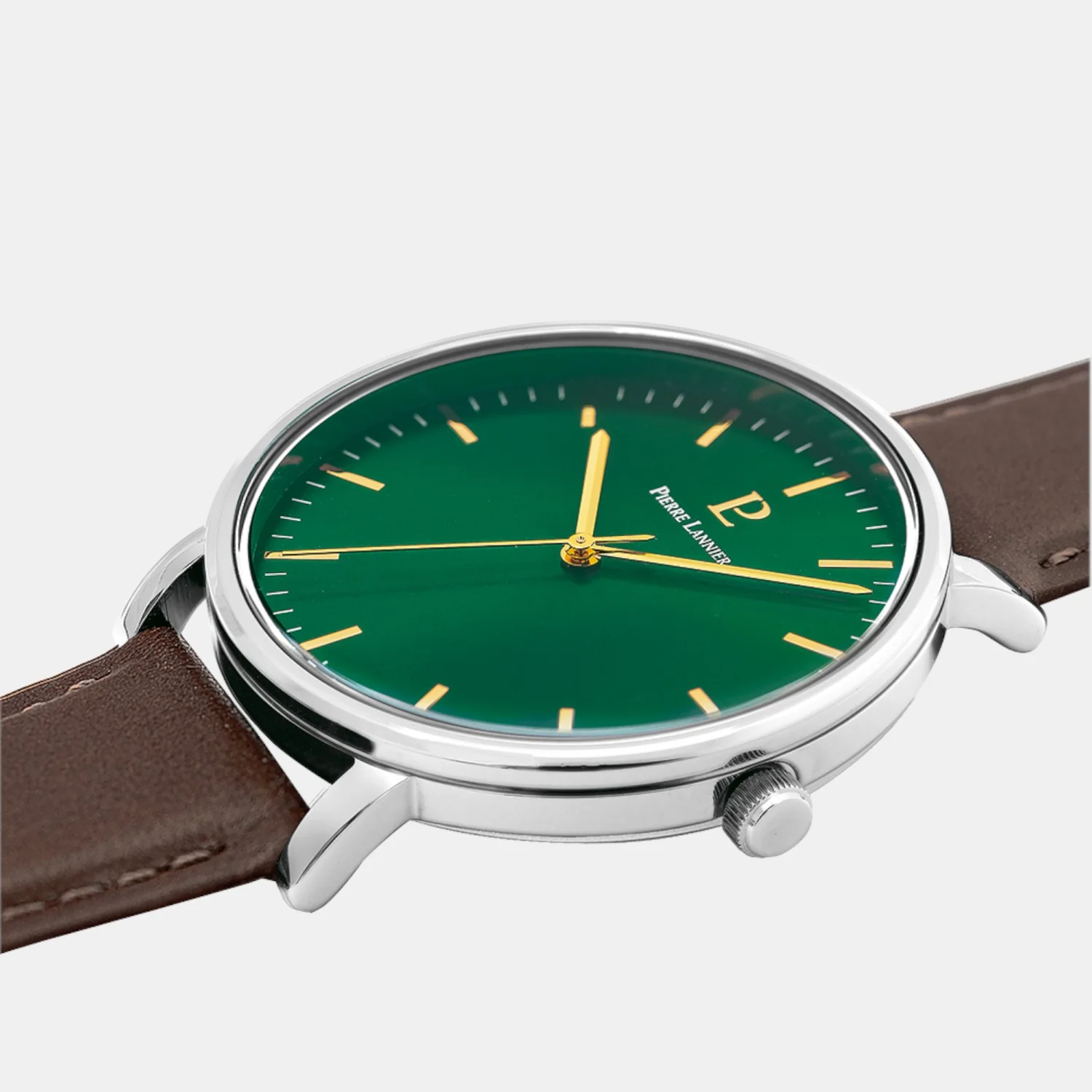 Essential Men Quartz Green Dial Analog Leather Watch 217G174 - Image 3