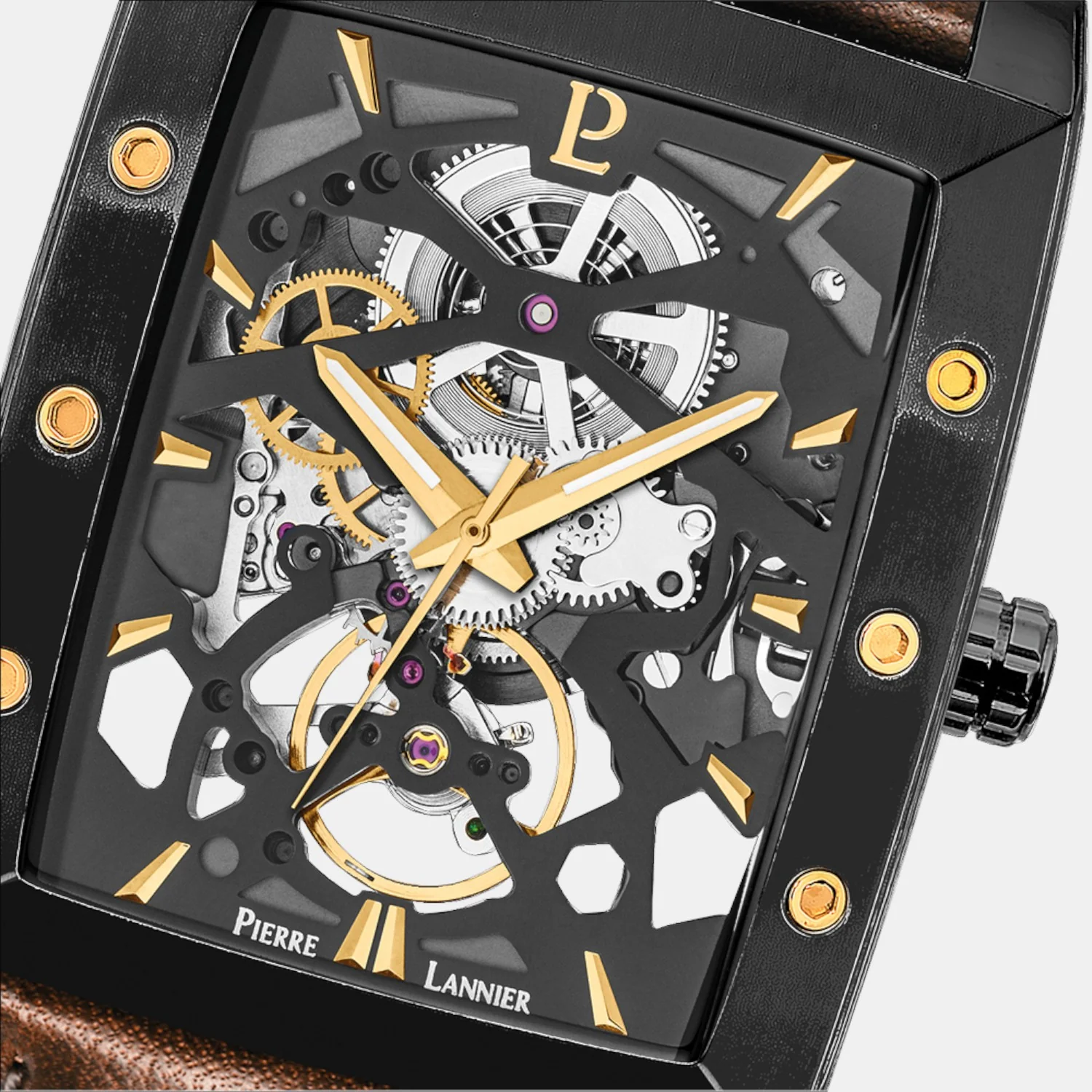 Hector Men Automatic Black Dial Analog Leather Watch 339A434 - Image 2