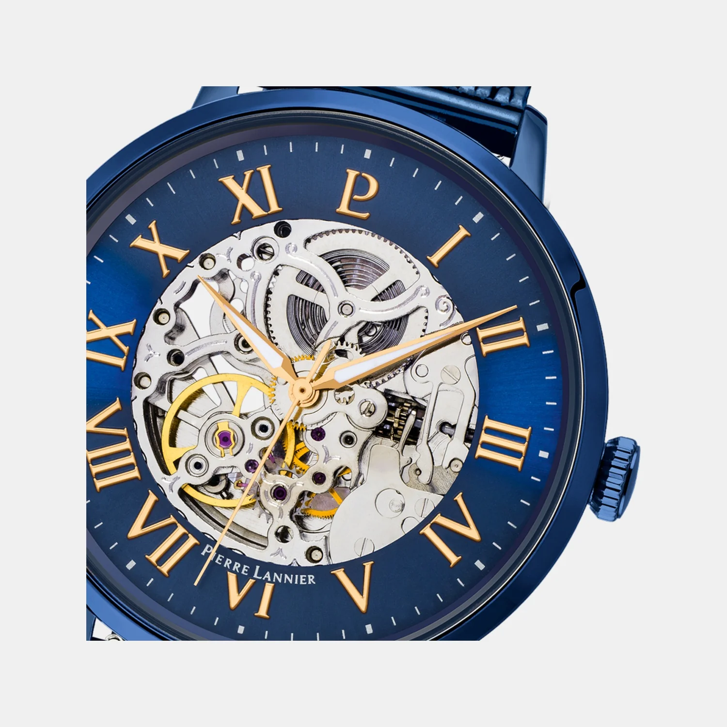 Men Automatic Blue Dial Analog Mesh Watch 318B468 - Image 3