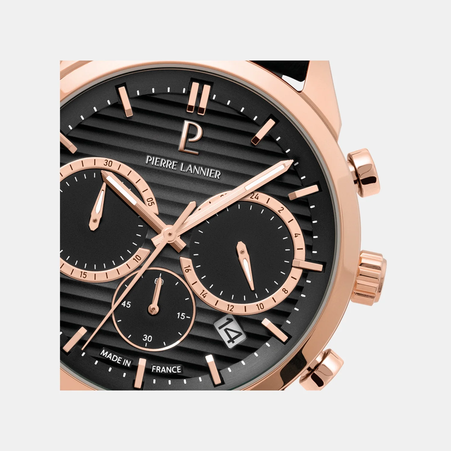 Monarck Men Quartz Grey Dial Chronograph Leather Watch 233D233 - Image 3