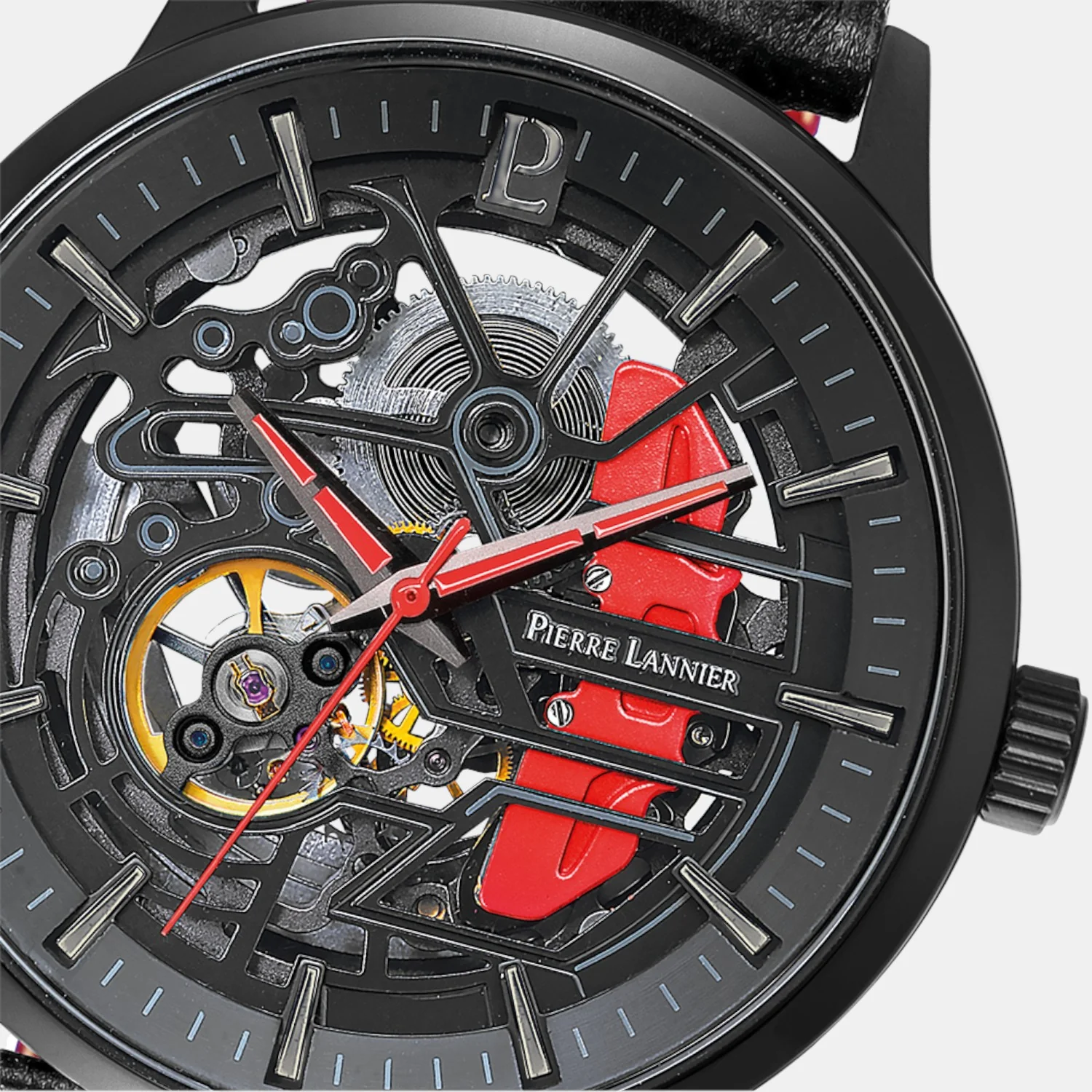 Paddock Men Automatic Black Dial Analog Leather Watch 338A433 - Image 2