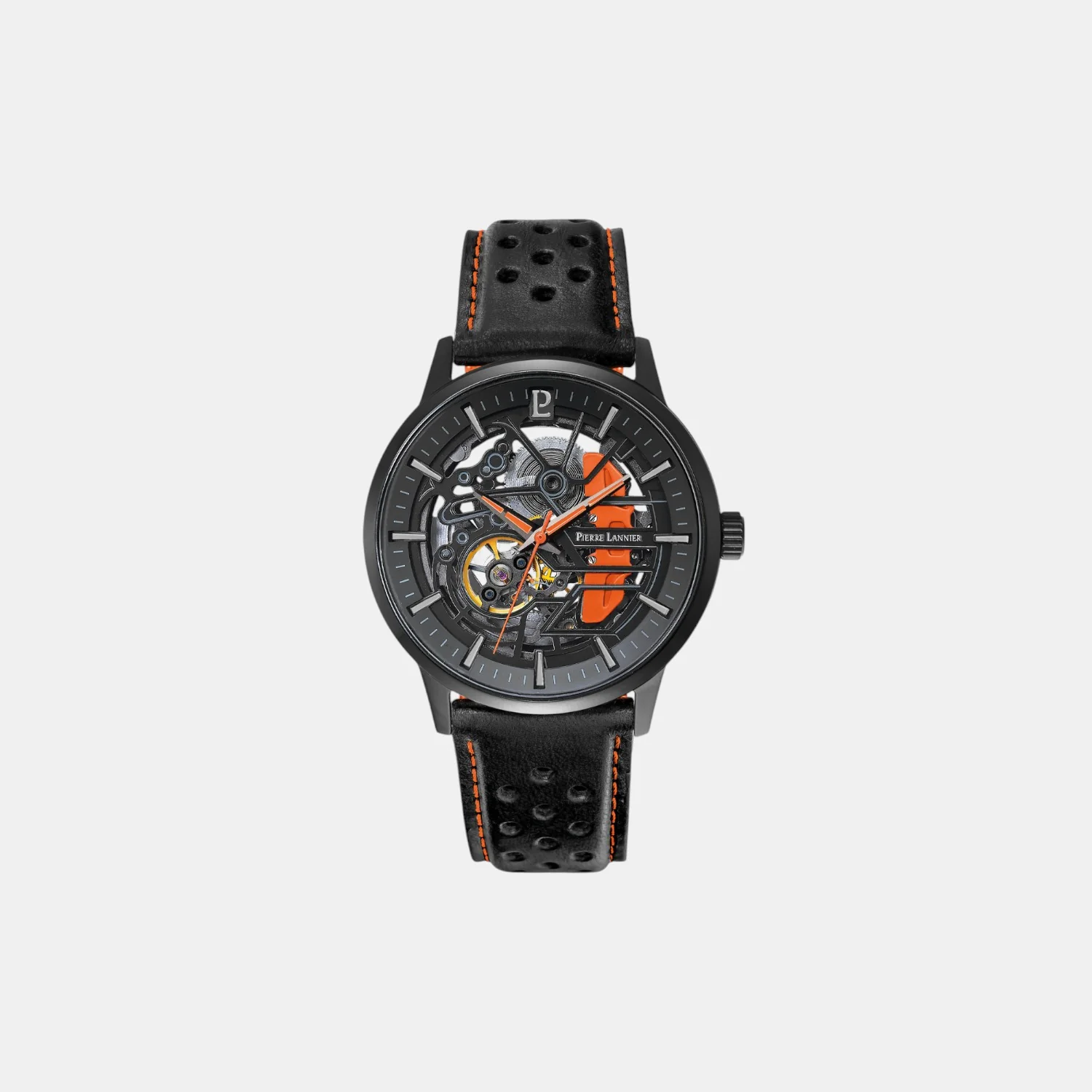 Paddock Men Automatic Black Dial Analog Leather Watch 341A455 - Image 2