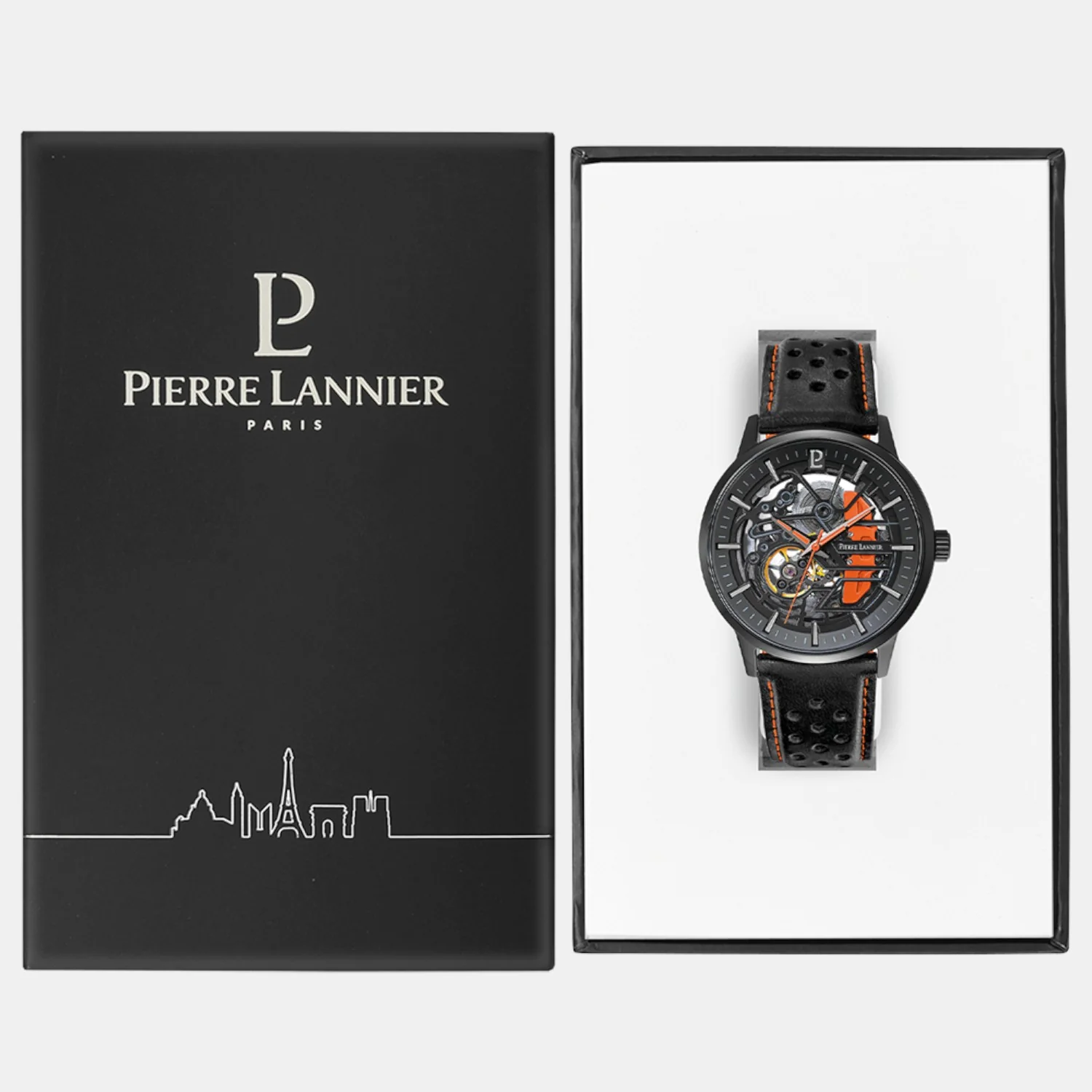 Paddock Men Automatic Black Dial Analog Leather Watch 341A455 - Image 5