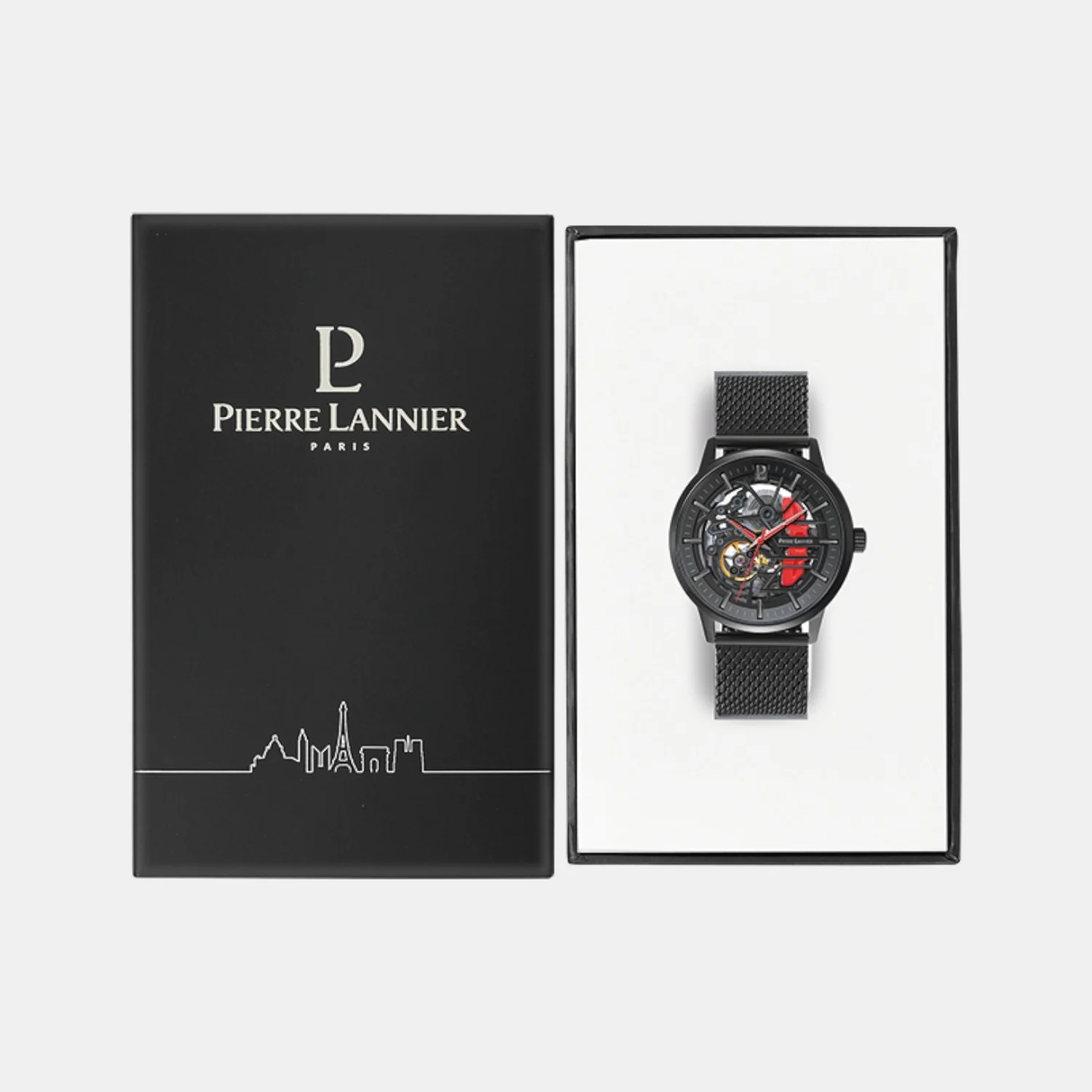 Paddock Men Automatic Black Dial Analog Mesh Watch 338A439 - Image 5