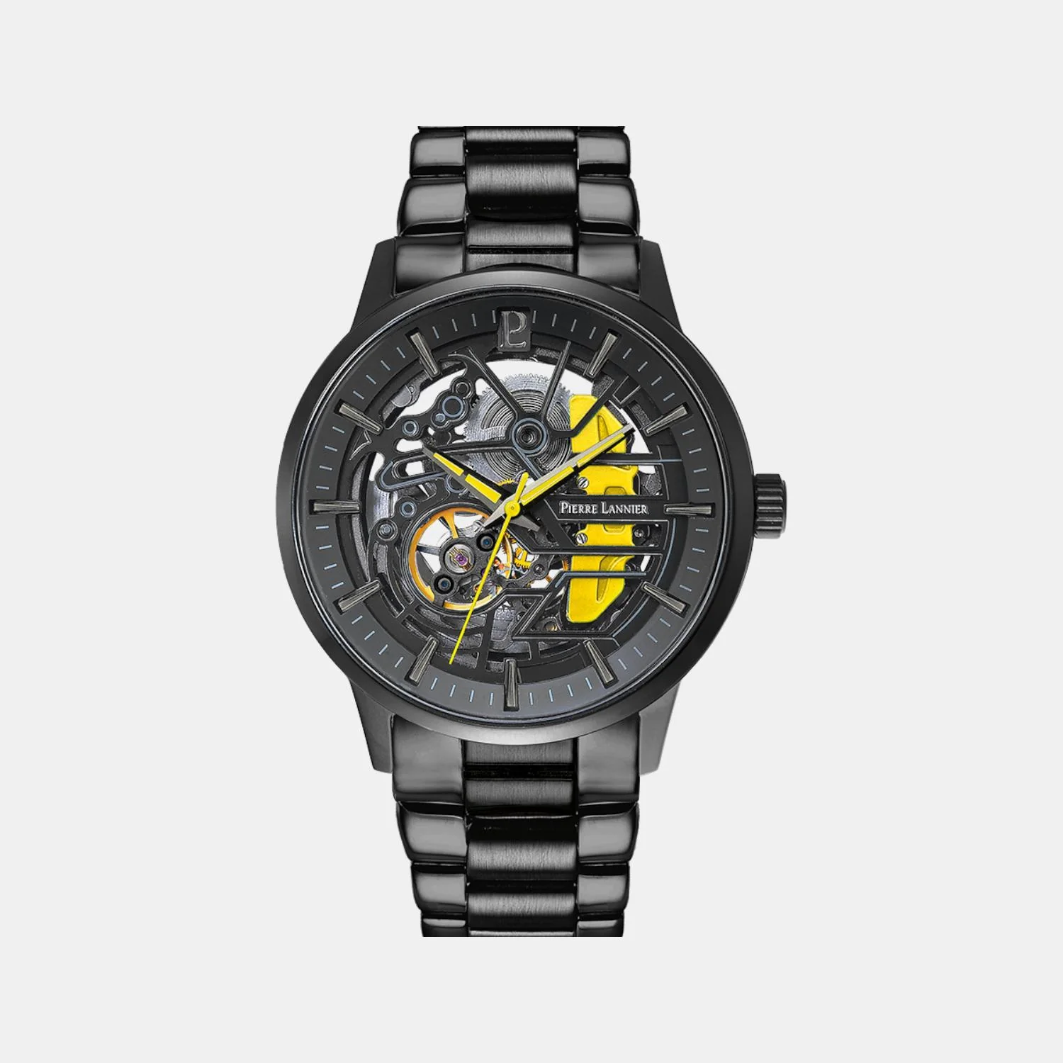 Paddock Men Automatic Black Dial Analog Stainless Steel Watch 344A449