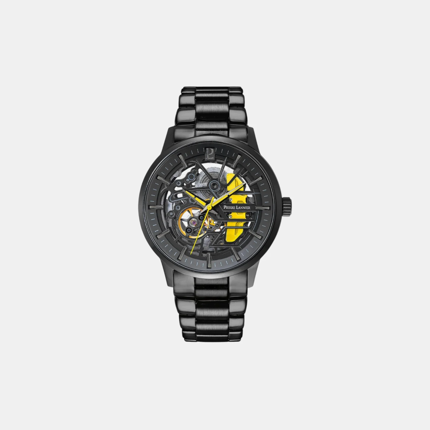 Paddock Men Automatic Black Dial Analog Stainless Steel Watch 344A449 - Image 2