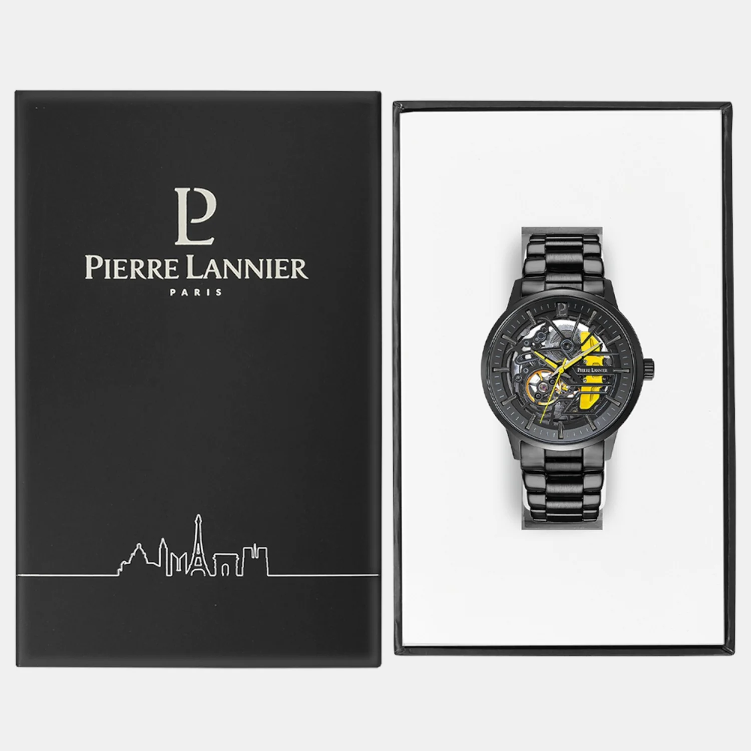 Paddock Men Automatic Black Dial Analog Stainless Steel Watch 344A449 - Image 3