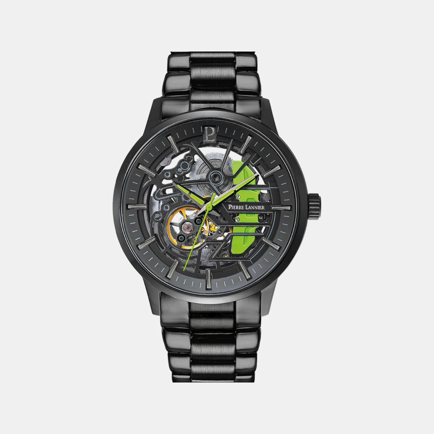 Paddock Men Automatic Black Dial Analog Stainless Steel Watch 344A479