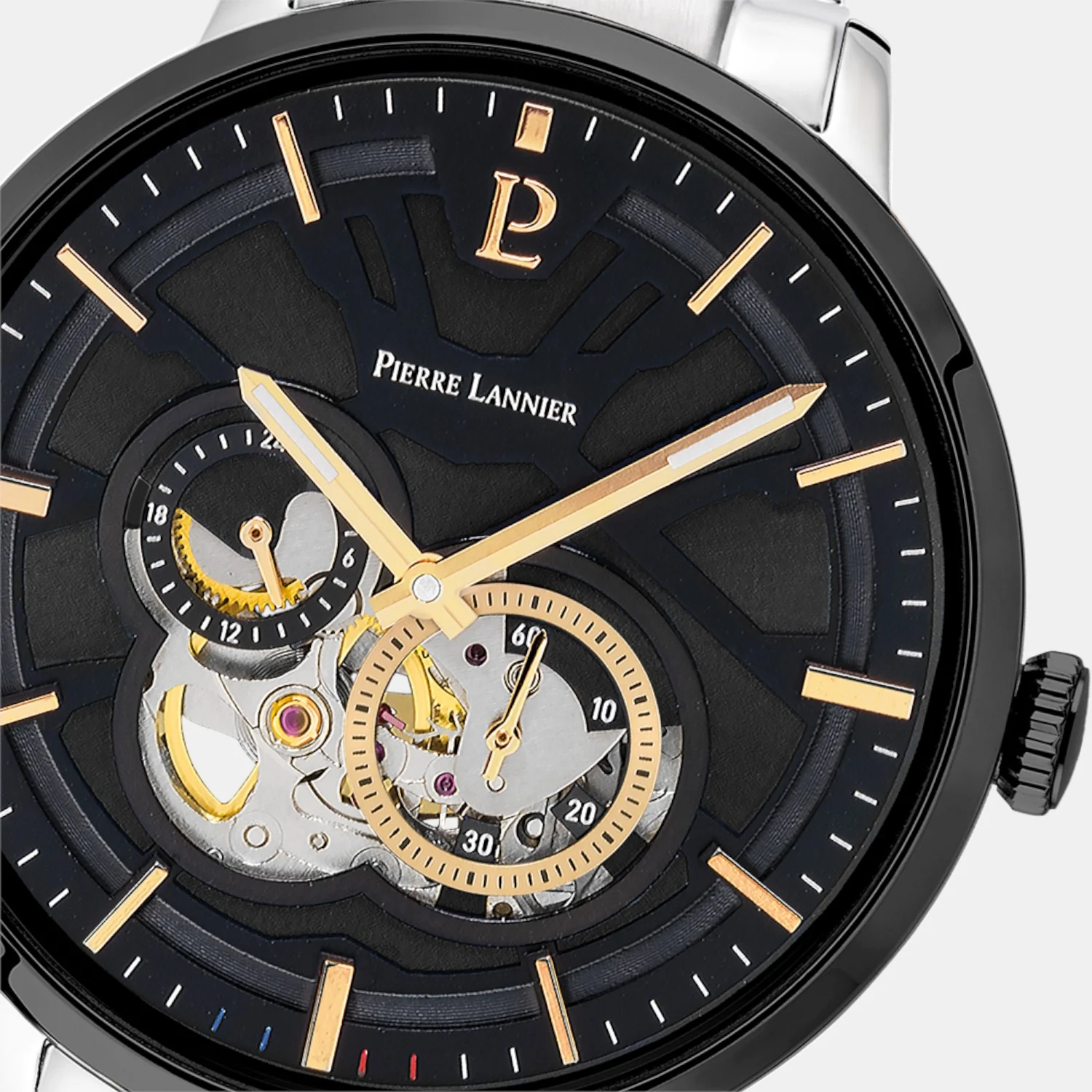 Trio Men Automatic Black Dial Analog Stainless Steel Watch 331H131 - Image 2