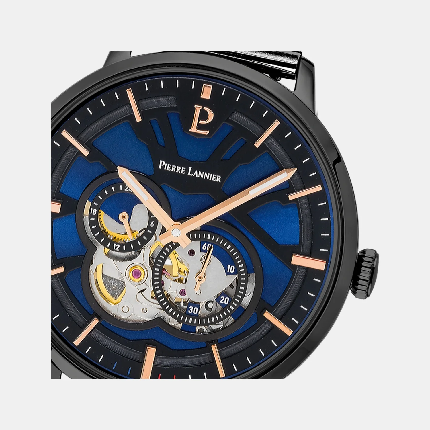 Trio Men Automatic Blue Dial Analog Stainless Steel Watch 335B469 - Image 2