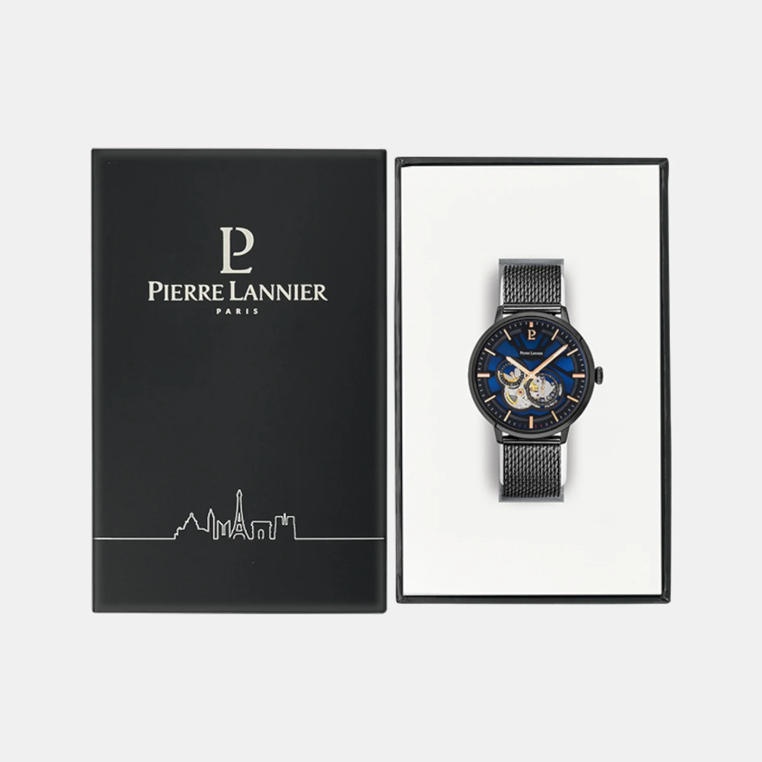 Trio Men Automatic Blue Dial Analog Stainless Steel Watch 335B469 - Image 5