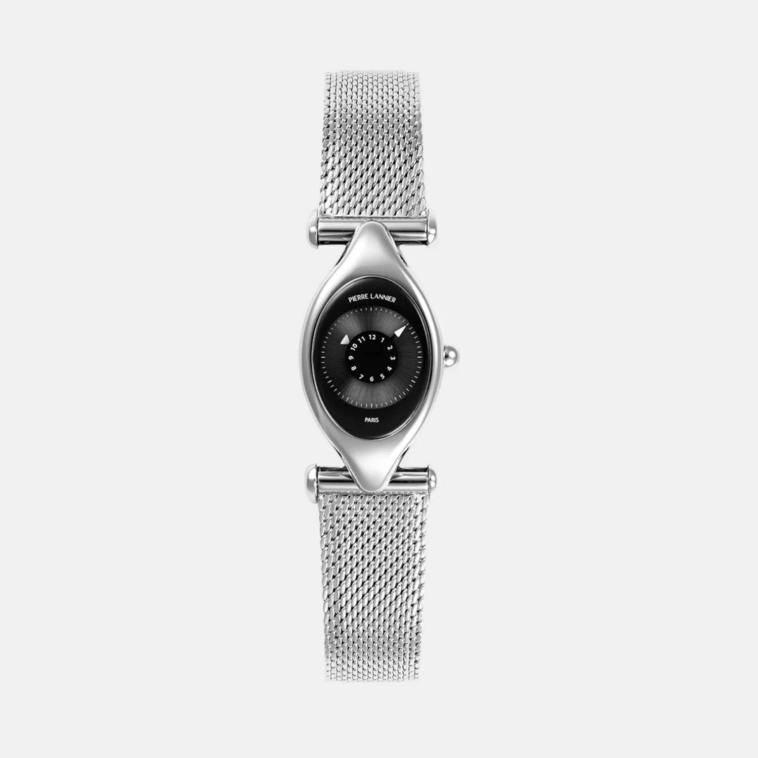 UFO Women Quartz Black Dial Analog Mesh Watch 094L631