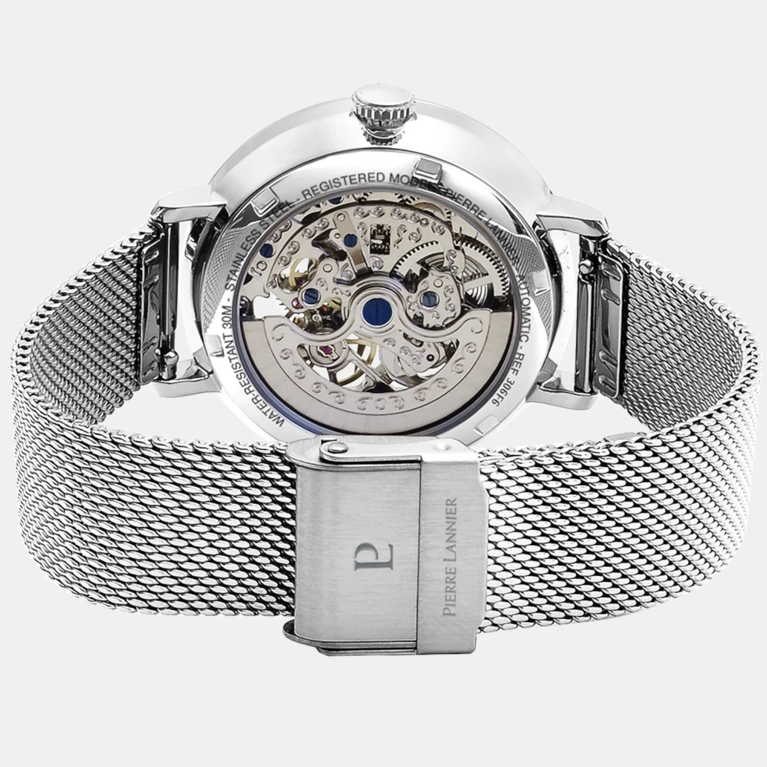 Women Automatic Silver Dial Analog Mesh Watch 306F628 - Image 4