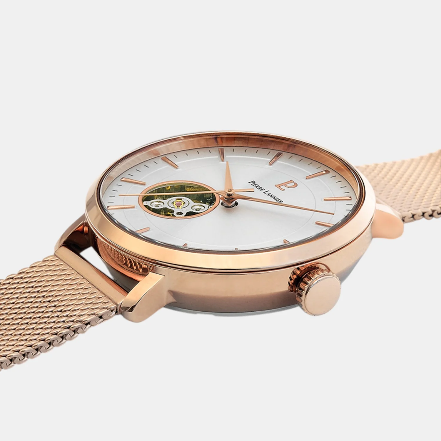 Women Automatic Silver Dial Analog Mesh Watch 307F928 - Image 3