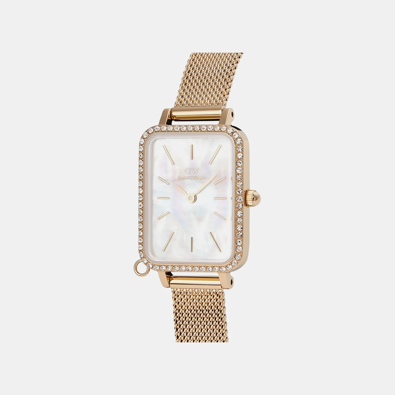 Quadro Women Quartz White Dial Analog Mesh Watch DW00100749K - Image 2