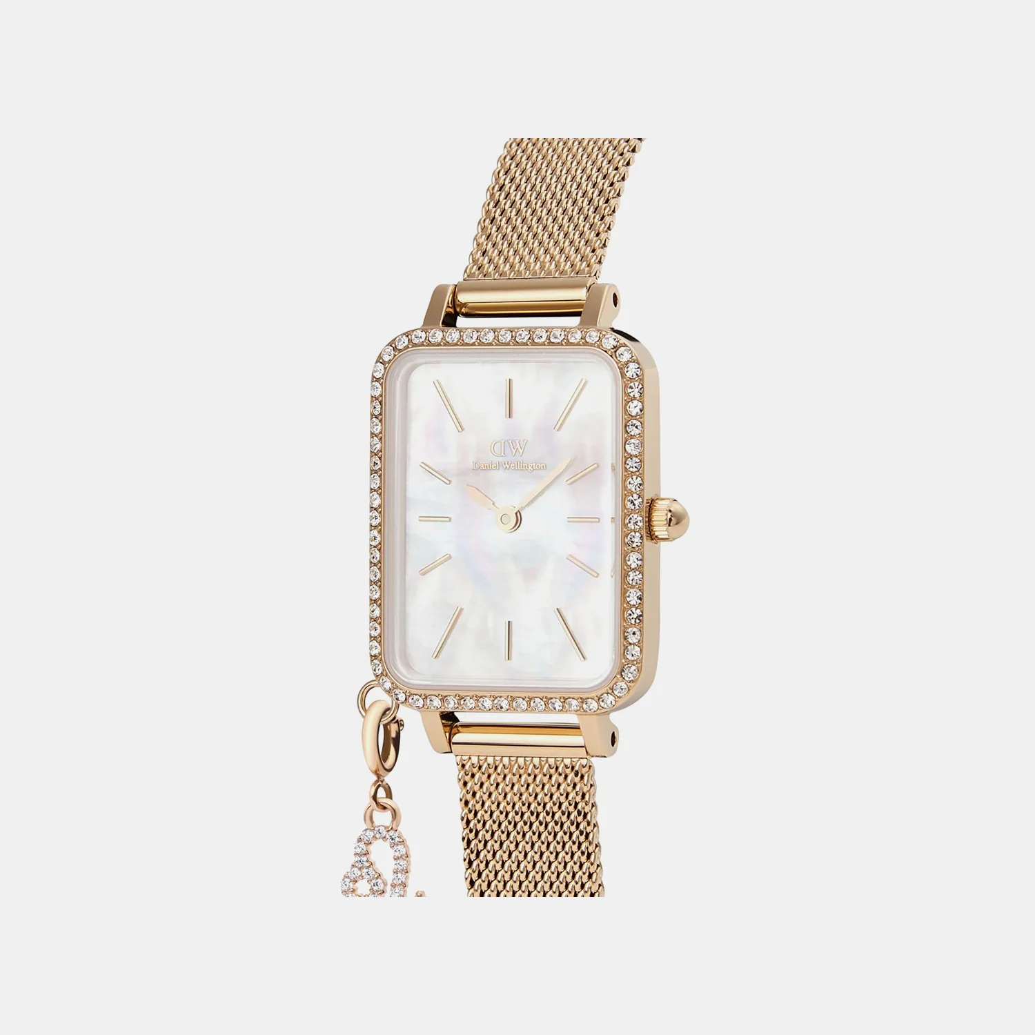 Quadro Women Quartz White Dial Analog Mesh Watch DW00100749K - Image 3