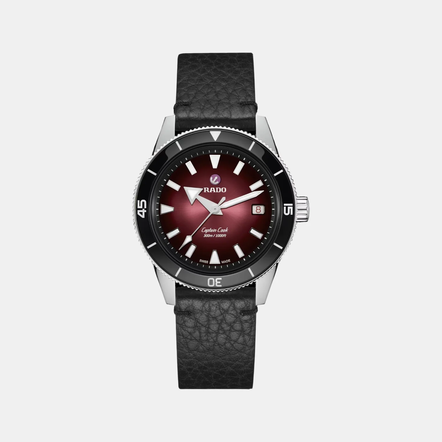 Captain Cook Men Automatic Black Burgundy Gradient Dial Analog Stainless Steel Watch R32223408 - Image 2
