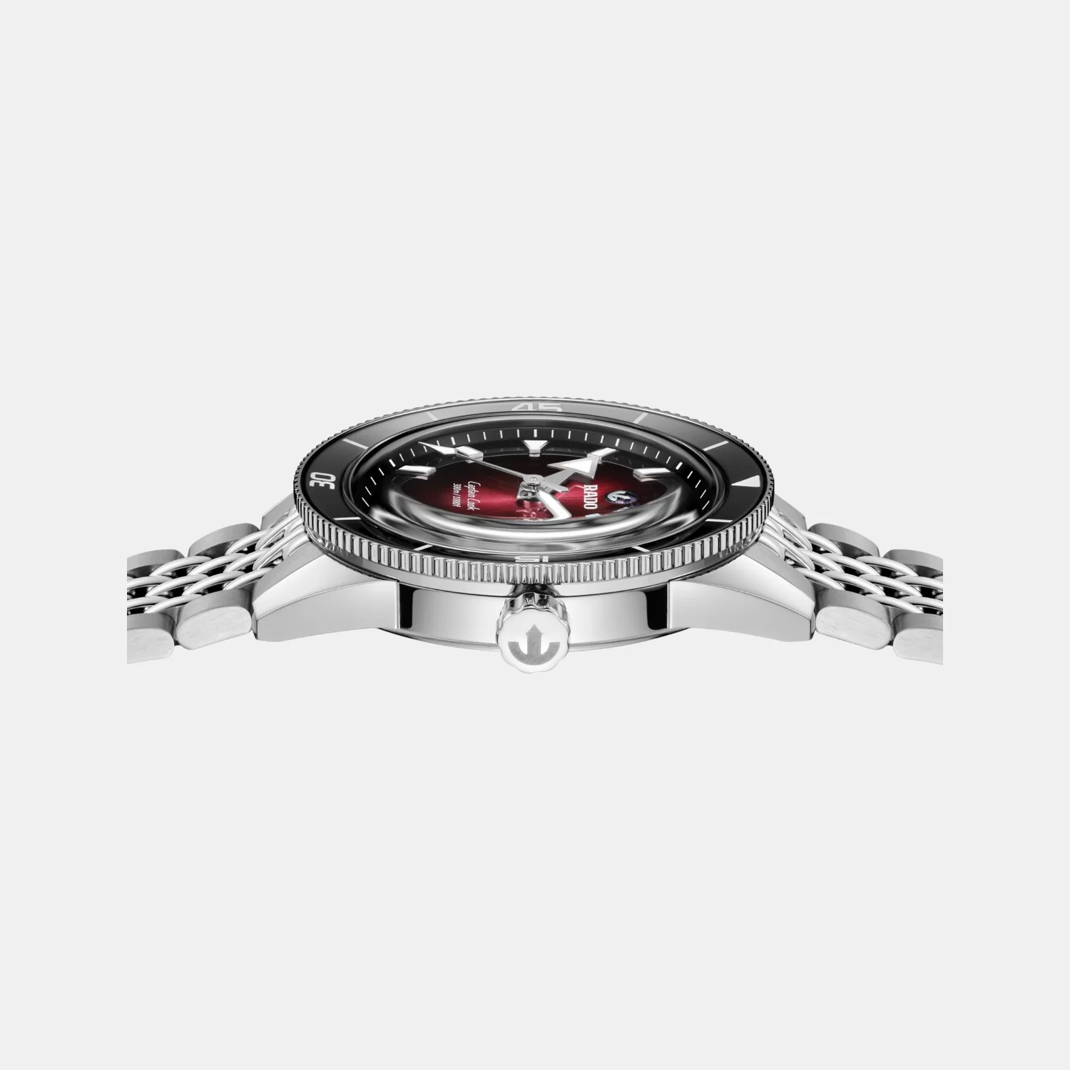 Captain Cook Men Automatic Black Burgundy Gradient Dial Analog Stainless Steel Watch R32223408 - Image 5