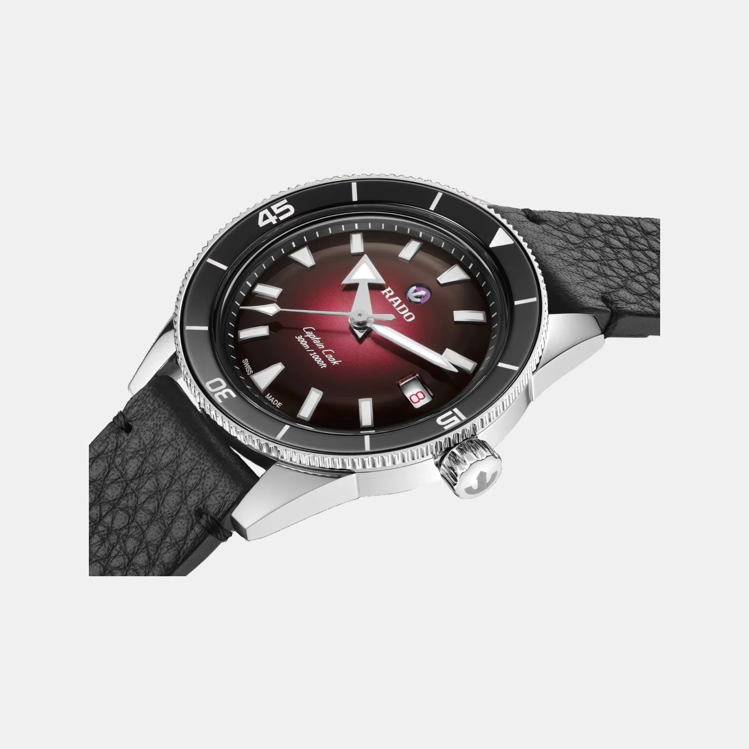 Captain Cook Men Automatic Black Burgundy Gradient Dial Analog Stainless Steel Watch R32223408 - Image 8