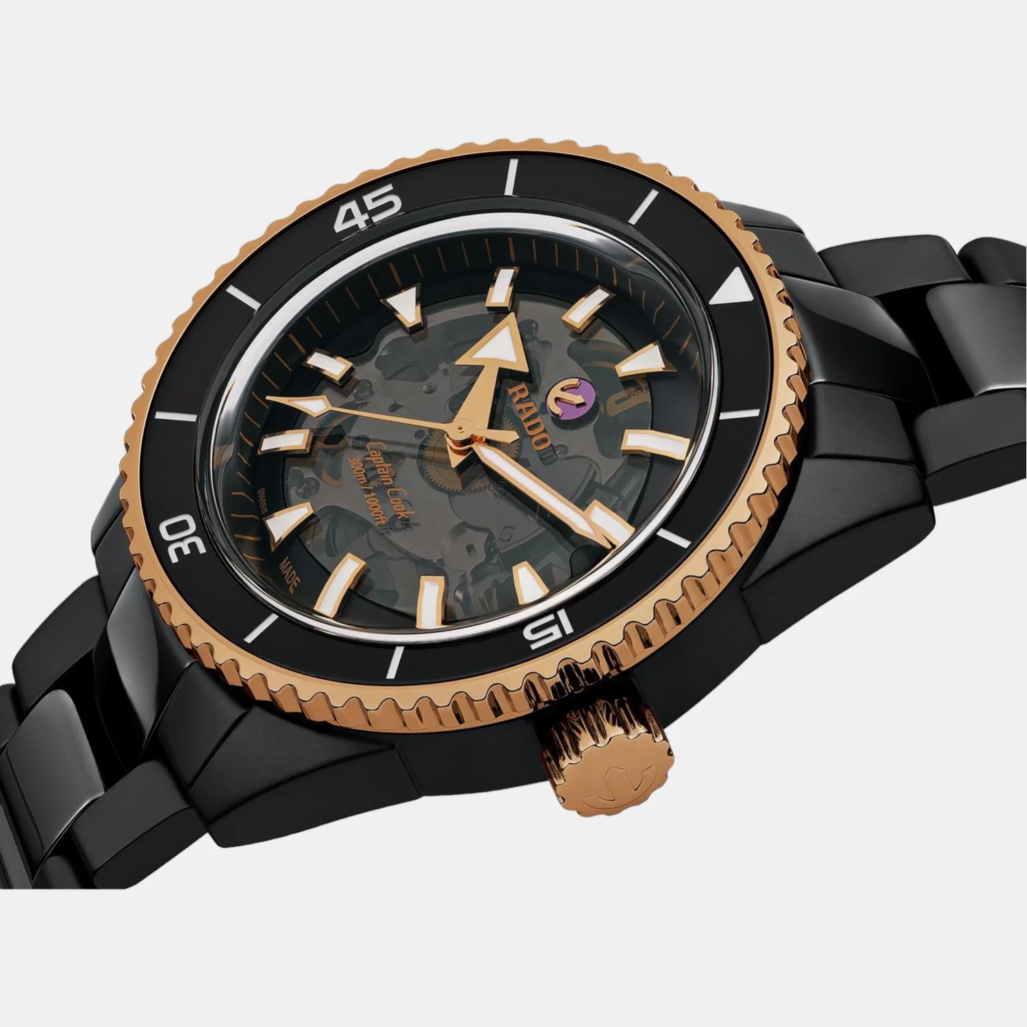 Captain Cook High Tech Men Automatic Black Dial Analog Ceramic Watch R32127162 - Image 2