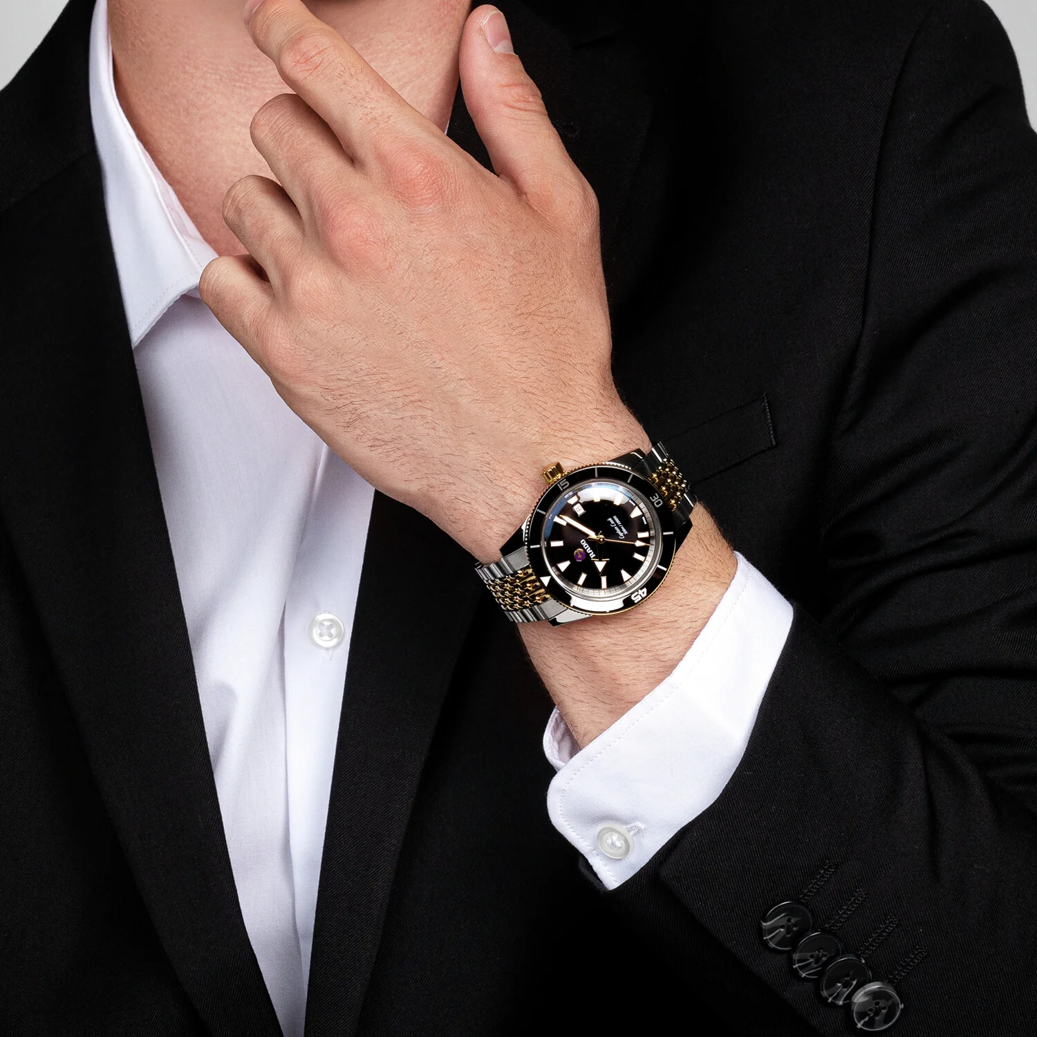 Captain Cook Men Automatic Black Dial Analog Stainless Steel Watch R32138153 - Image 4
