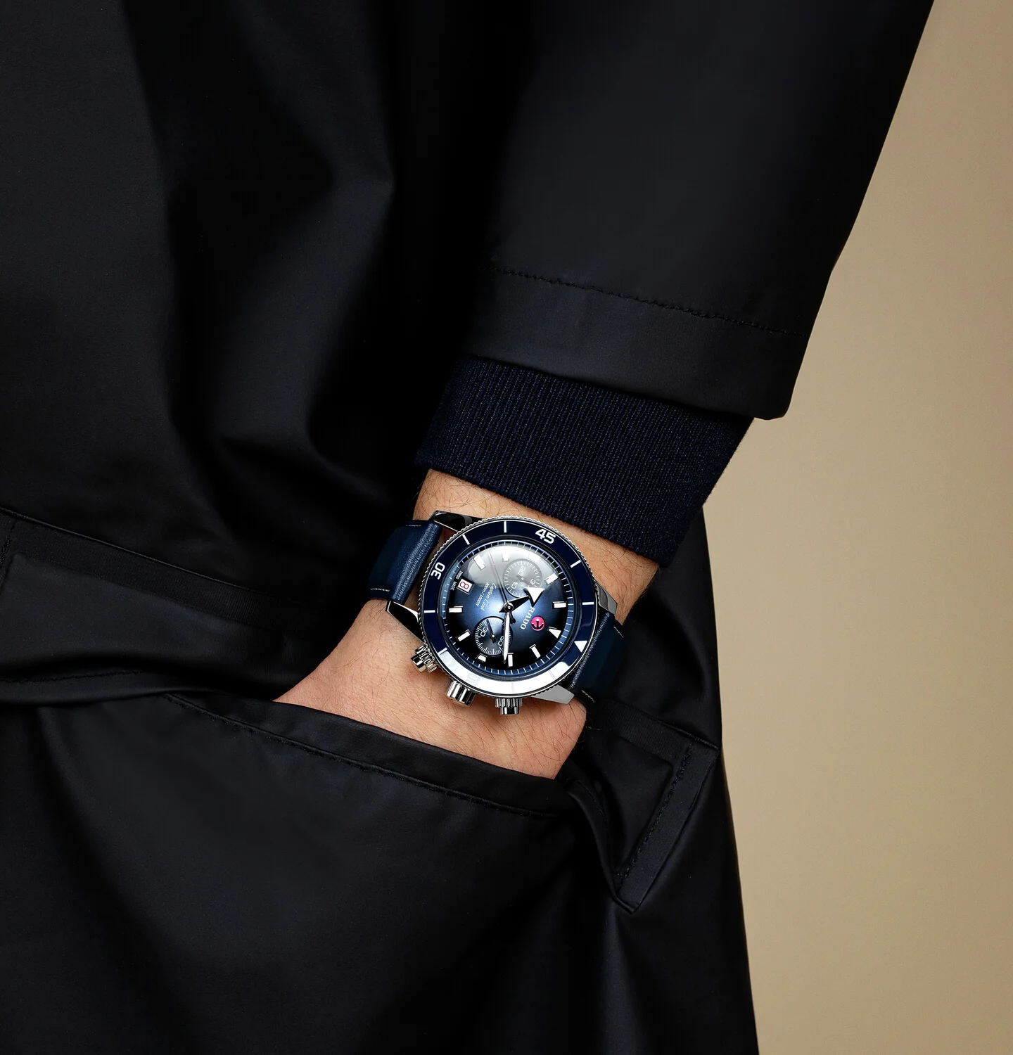 Captain Cook Men Automatic Blue Dial Analog Stainless Steel Watch R32145208 - Image 6