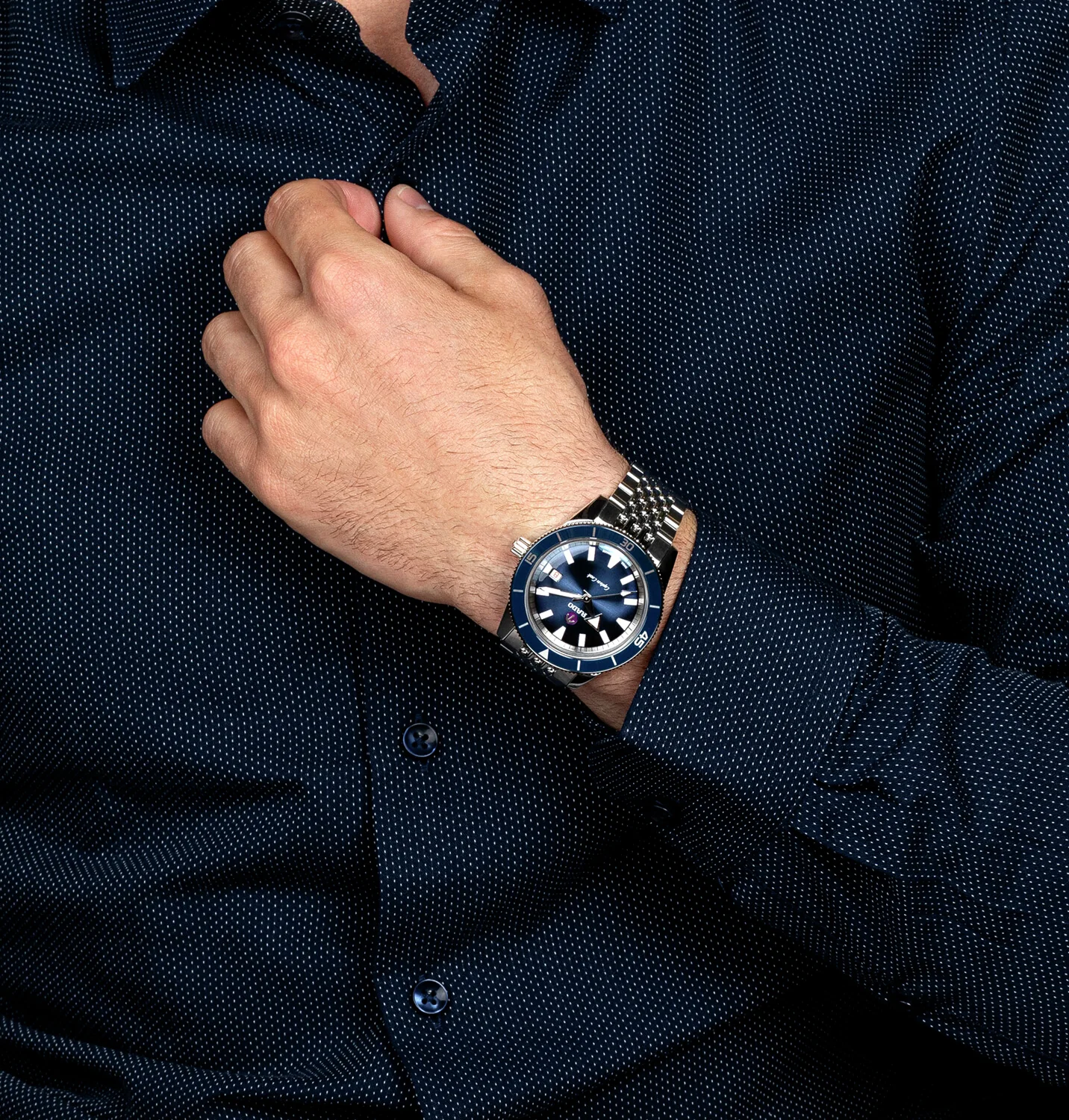 Captain Cook Men Automatic Blue Dial Analog Stainless Steel Watch R32505203 - Image 7