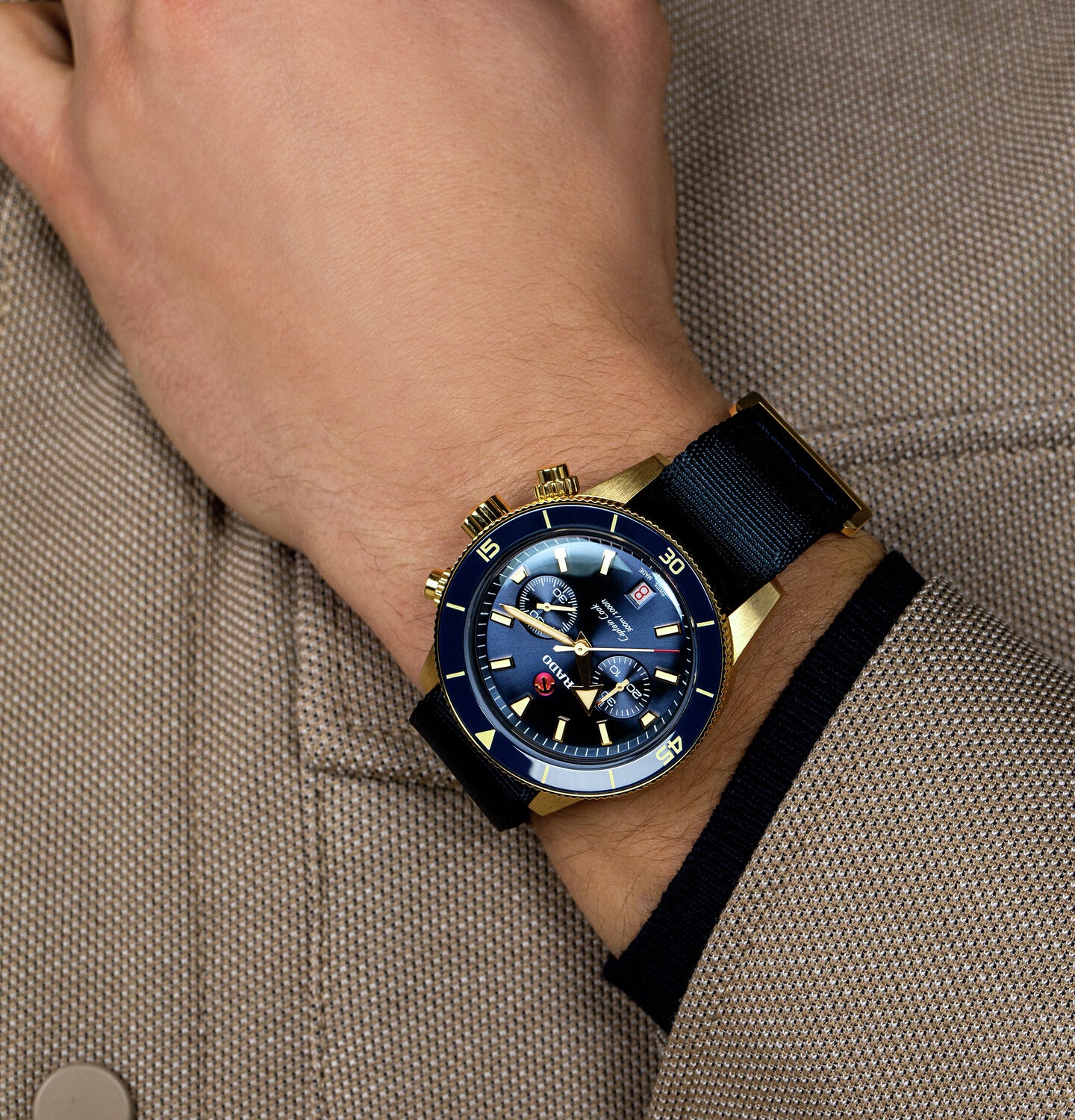 Captain Cook Men Automatic Blue Dial Chronograph Fabric Watch R32146208 - Image 6