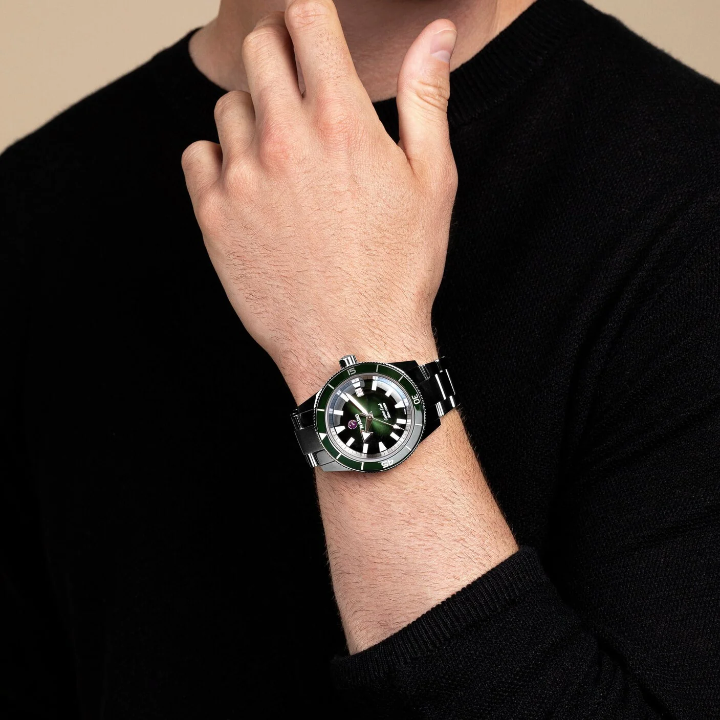 Captain Cook Men Automatic Green Dial Analog Stainless Steel Watch R32105313 - Image 5