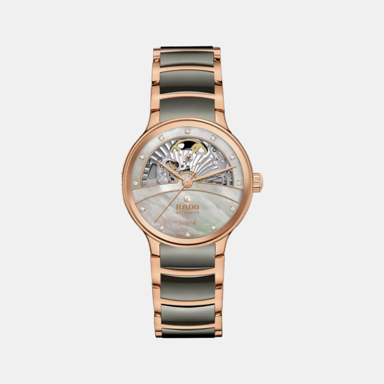 Centrix Women Automatic Silver & Rose Gold Dial Analog Ceramic Watch R30029912