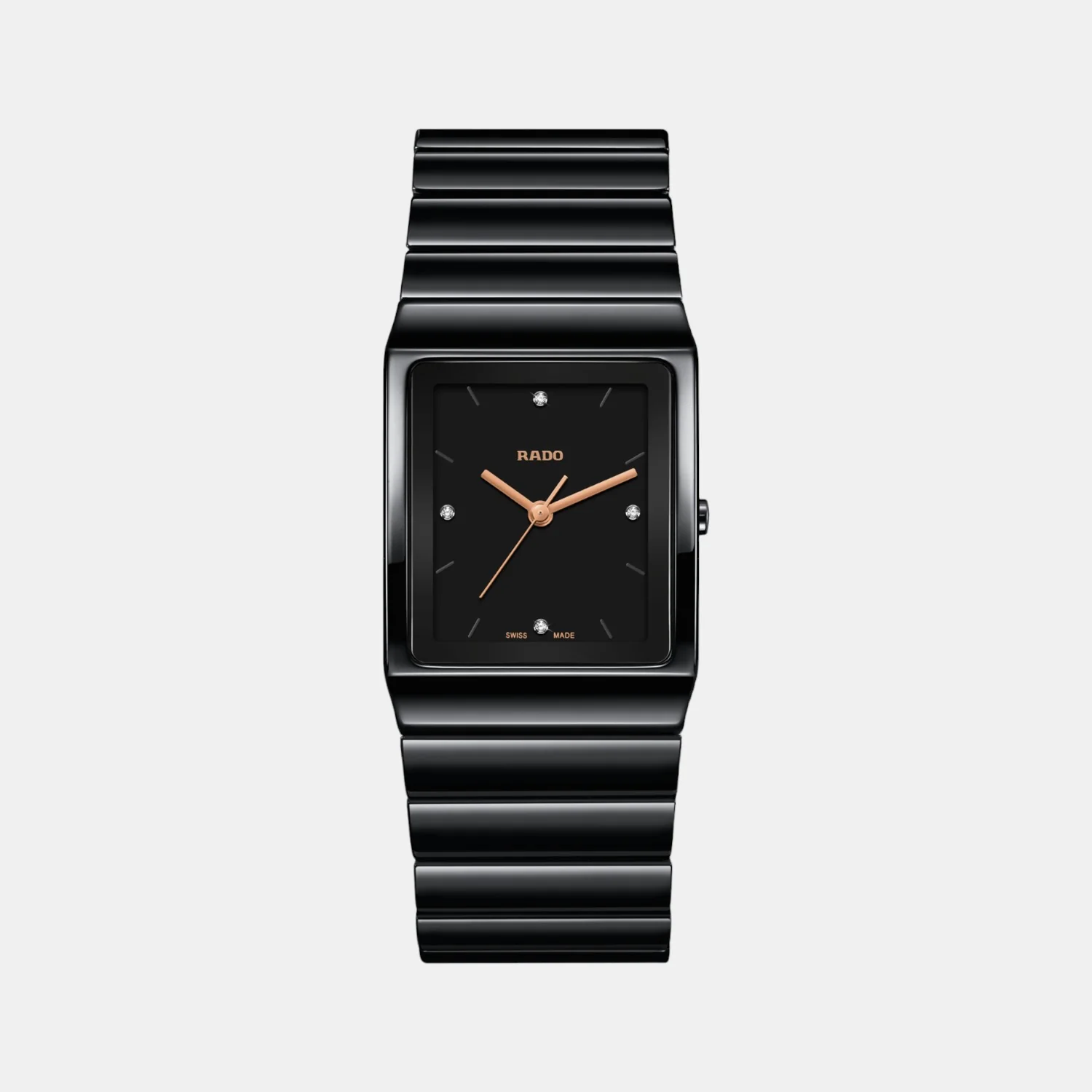 Ceramica Men Quartz Black Dial Analog Stainless Steel Watch R21700722